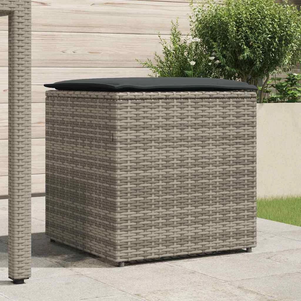 Škatla za blazine Siva 50 x 50 x 50 cm poli ratan - slika 3