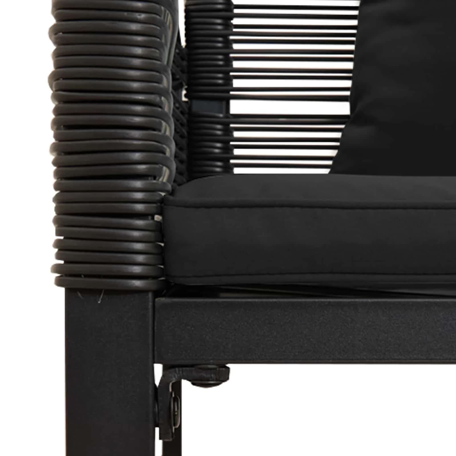 Zunanja klop z blazino Črna 117 x 54 x 74.5 cm poli ratan - slika 8