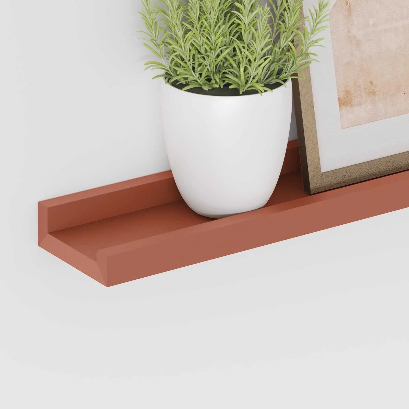 Stenska polica Montaža za steno 2 kos Rdeča 100 x 9 x 3 cm - slika 5