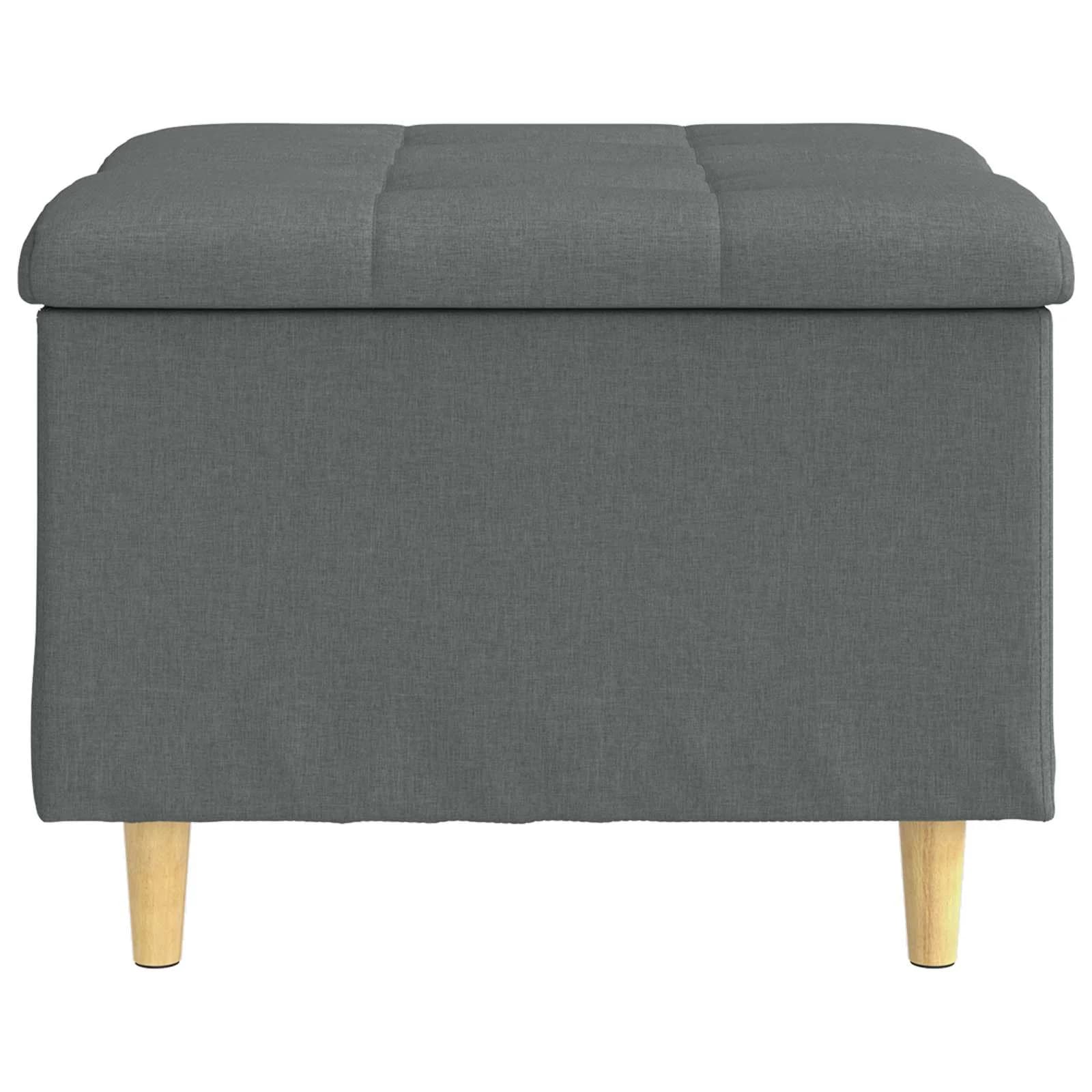 Shranjevalna tabureta Temno siva 60 x 60 x 45 cm blago - slika 6