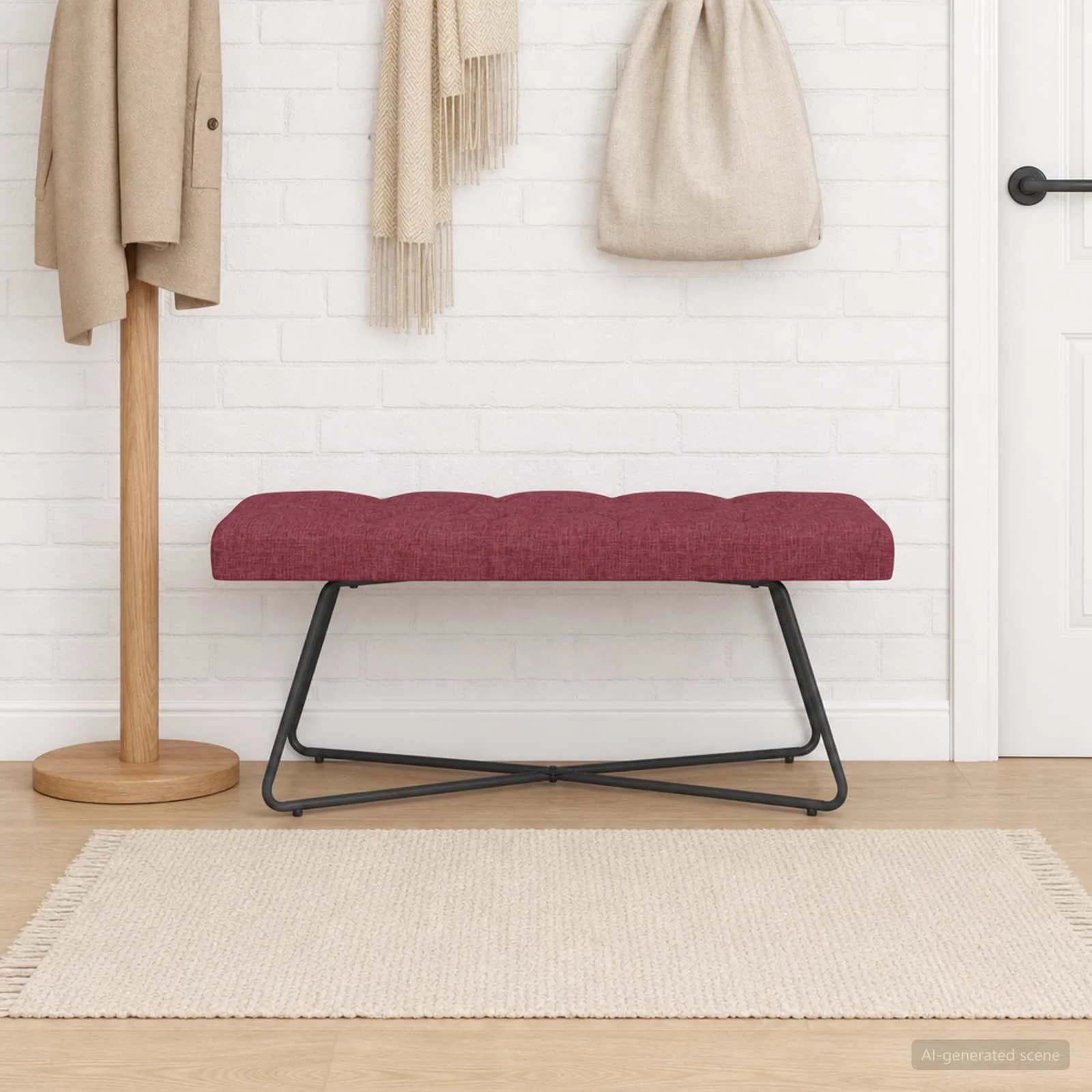 Klop s gumbnim oblazinjenjem Vinorodna rdeča 110 x 40 x 46 cm - slika 4