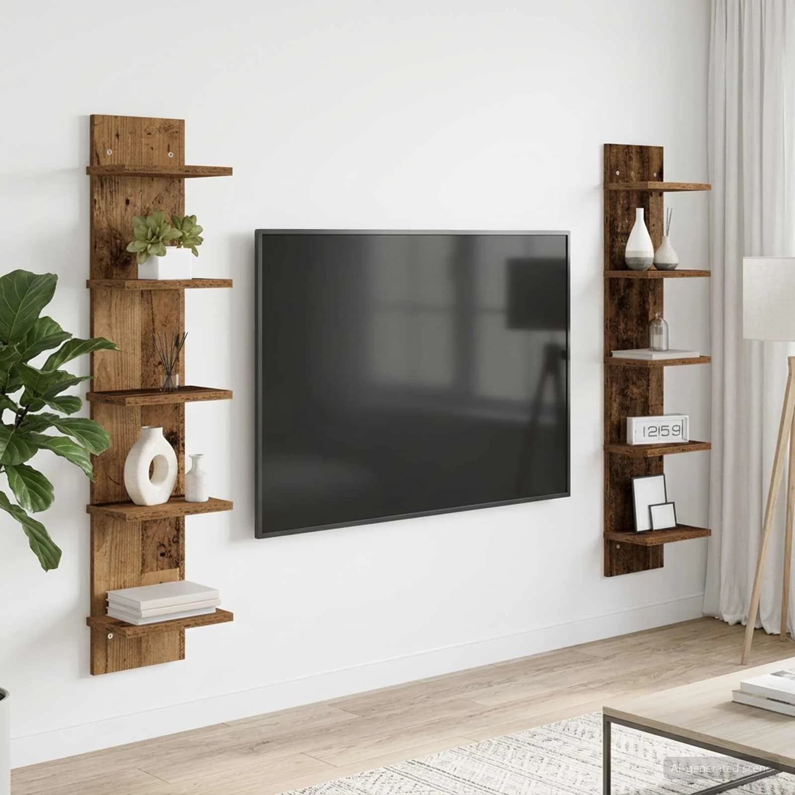 Stenska polica 2 kos Star les 22 x 15 x 100 cm Inženirski les