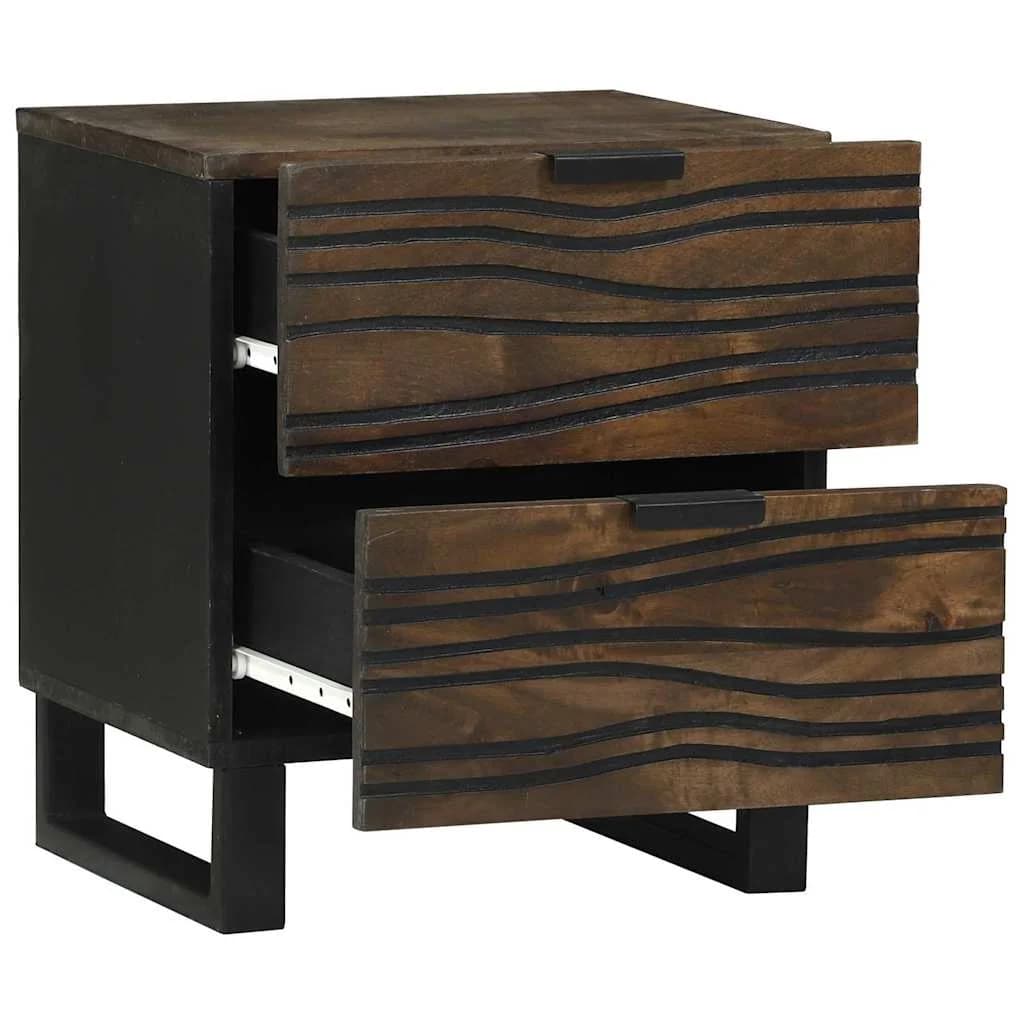 Nočna omarica 2 kos Oreh 40 x 33 x 46 cm Inženirski les - slika 2