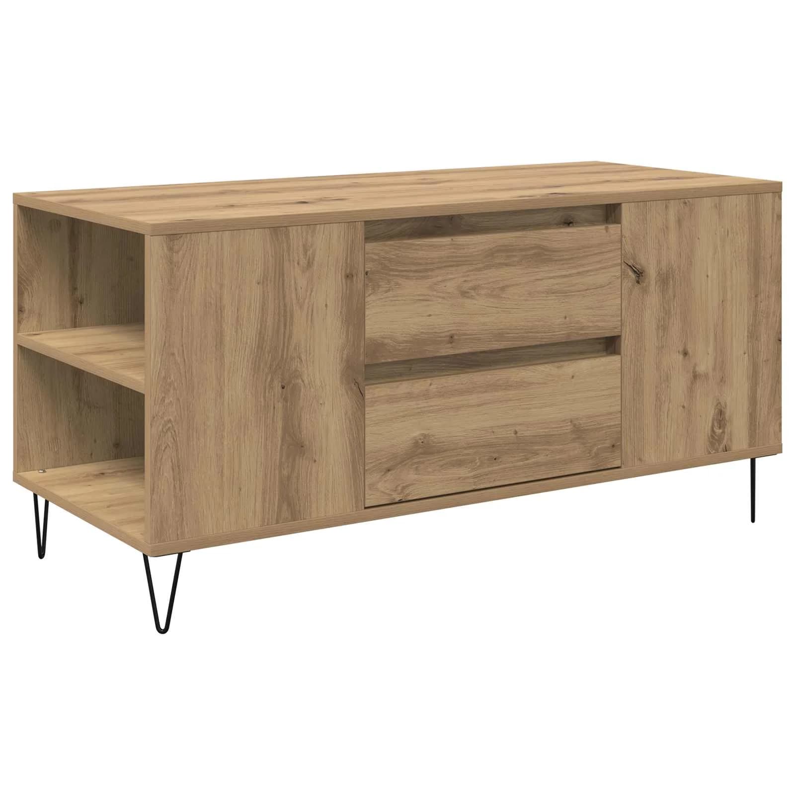 Klubska miza Umetni hrast 102 x 44,5 x 50 cm Inženirski les - slika 2