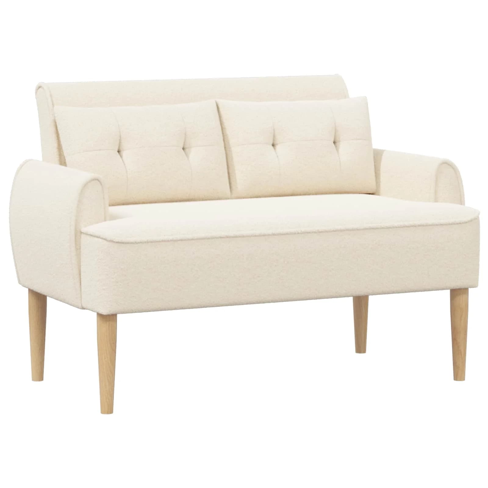 Dvojnica s gumbi Krem 117 x 67 x 77 cm Bouclé - slika 2