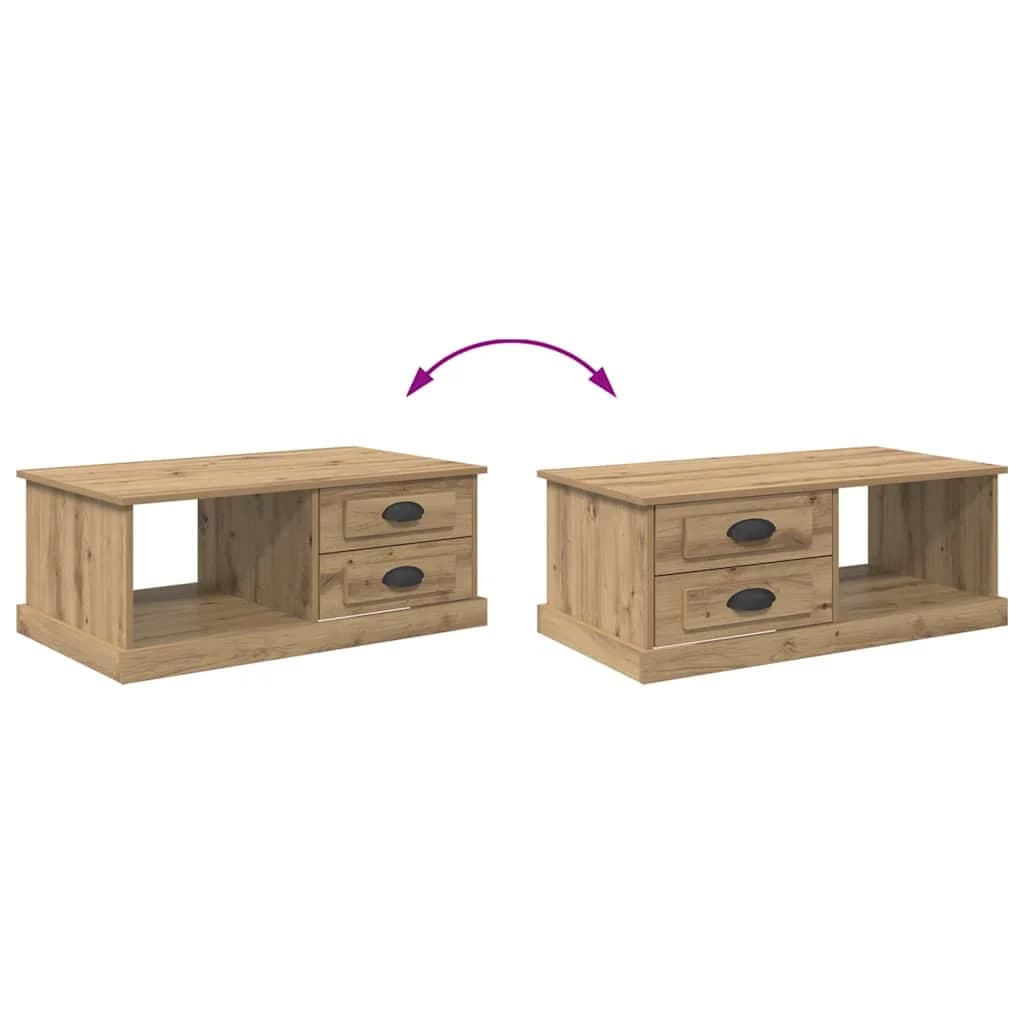 Klubska miza Umetni hrast 90 x 50 x 35 cm Inženirski les - slika 11