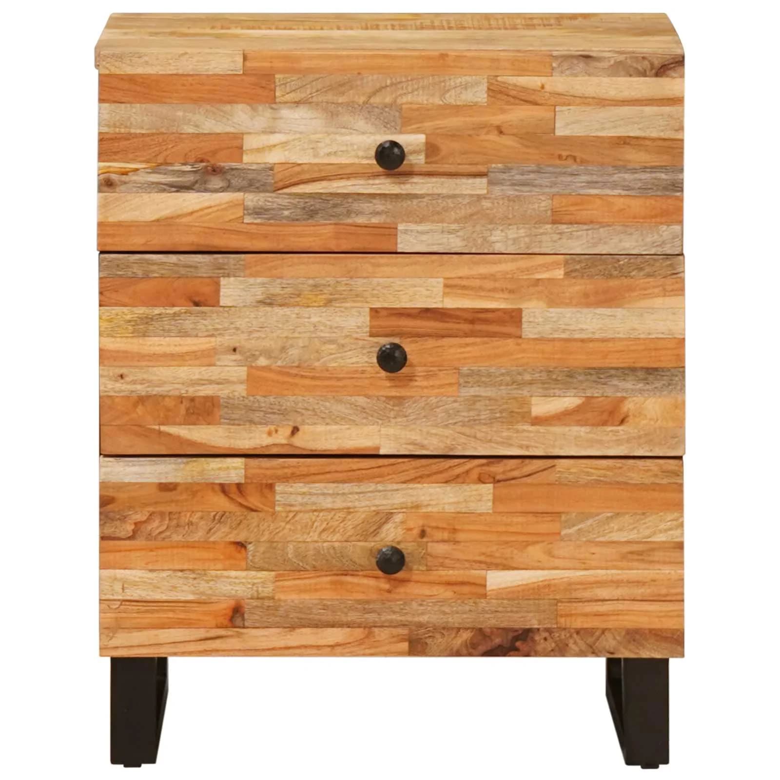 Posteljna omarica Rjava 50 x 33 x 62 cm Masiven les manga - slika 3