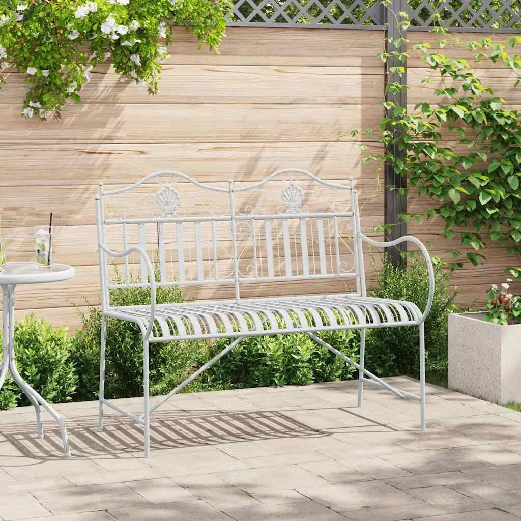 Vrtna klop Antik bela 103,5 x 59 x 89 cm Jeklo