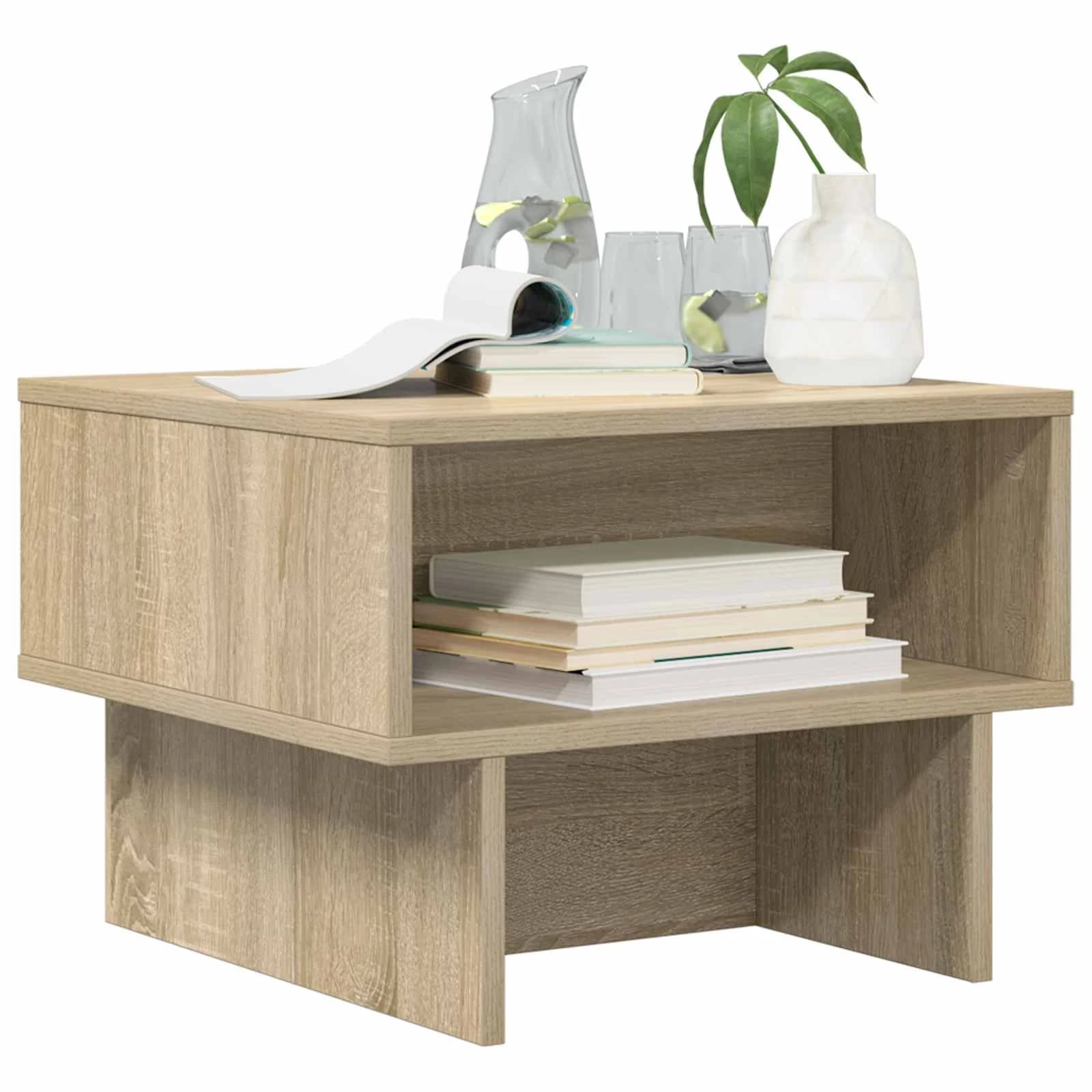 Klubska miza Sonoma hrast 48 x 46 x 35 cm Inženirski les - slika 3