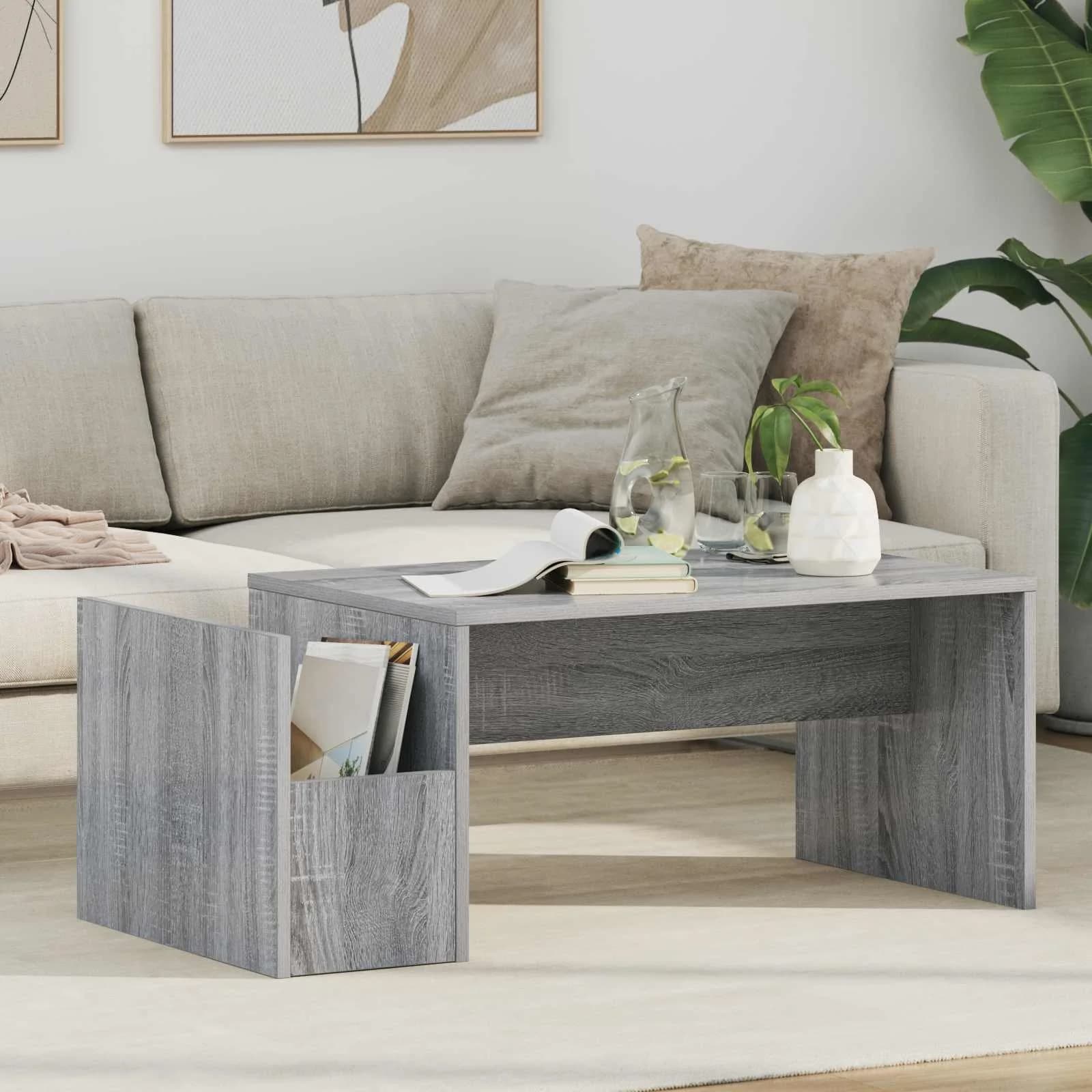 Klubska miza Siva Sonoma 90 x 45 x 35 cm Inženirski les