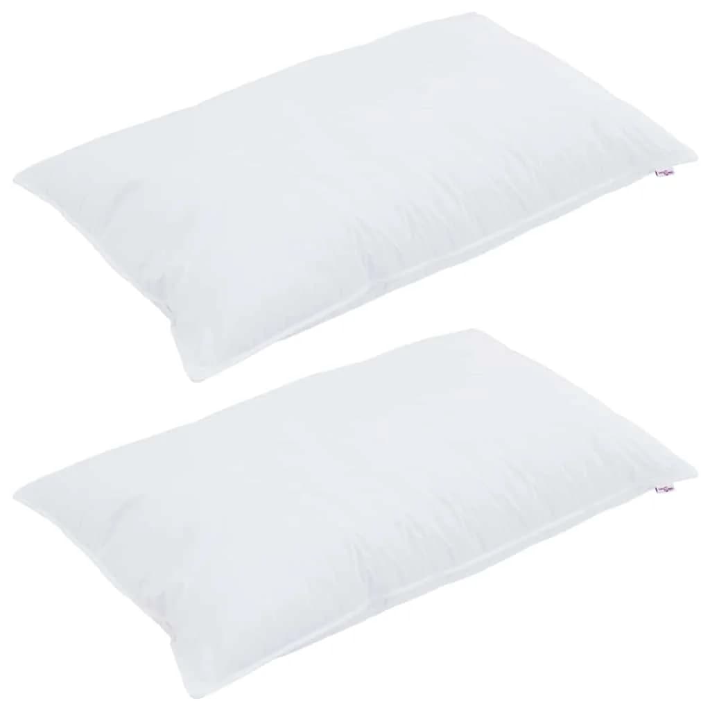 Vzglavnik 2 kos 40 x 80 cm Bombaž Bela - slika 3