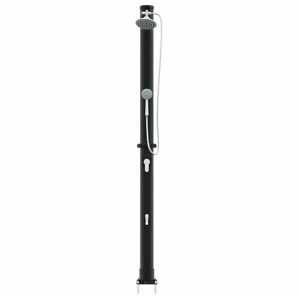 Zunanja sončna prha Črna 217 cm PVC in aluminij - slika 5