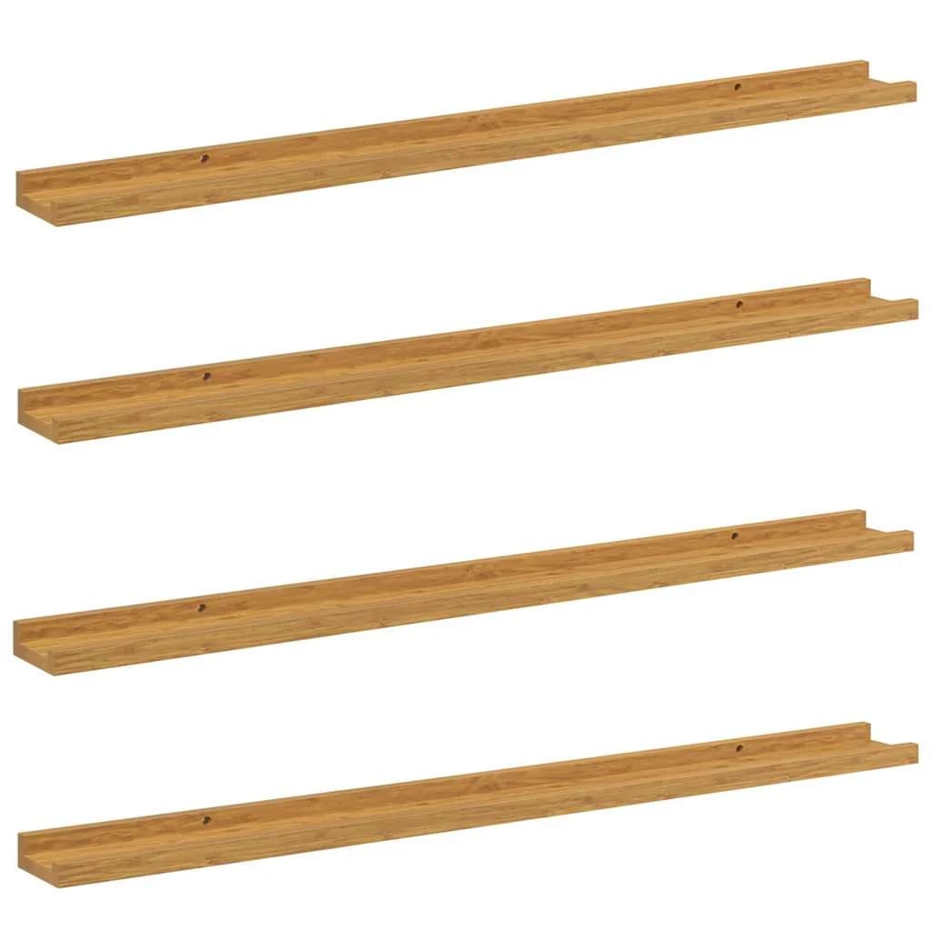 Stenska polica Montaža za steno 4 kos Bež 100 x 9 x 3 cm - slika 2