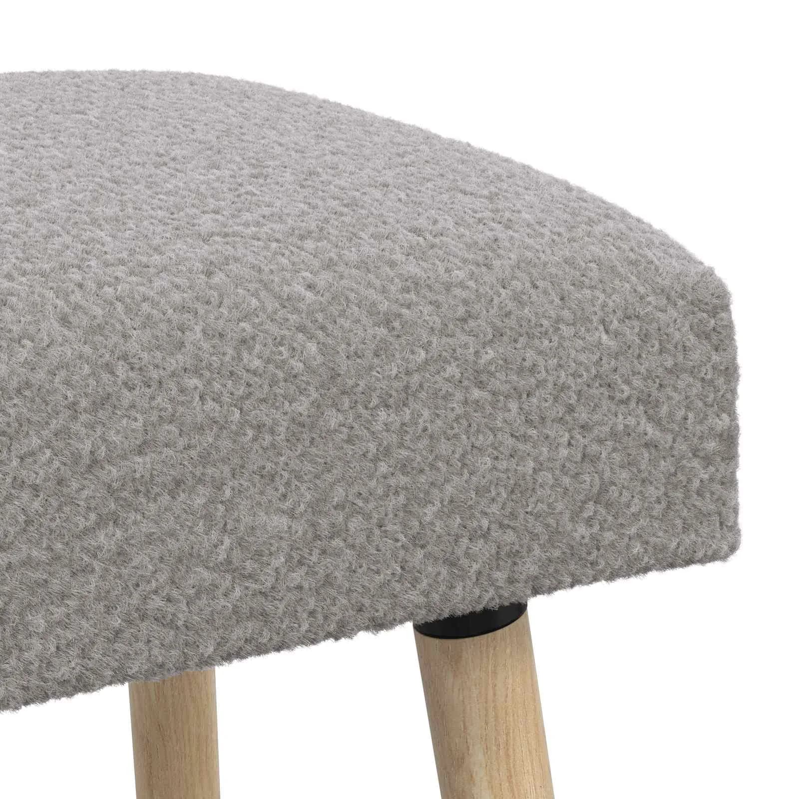 klop Enobarvno Svetlo siva 80 x 40 x 46 cm Bouclé - slika 6