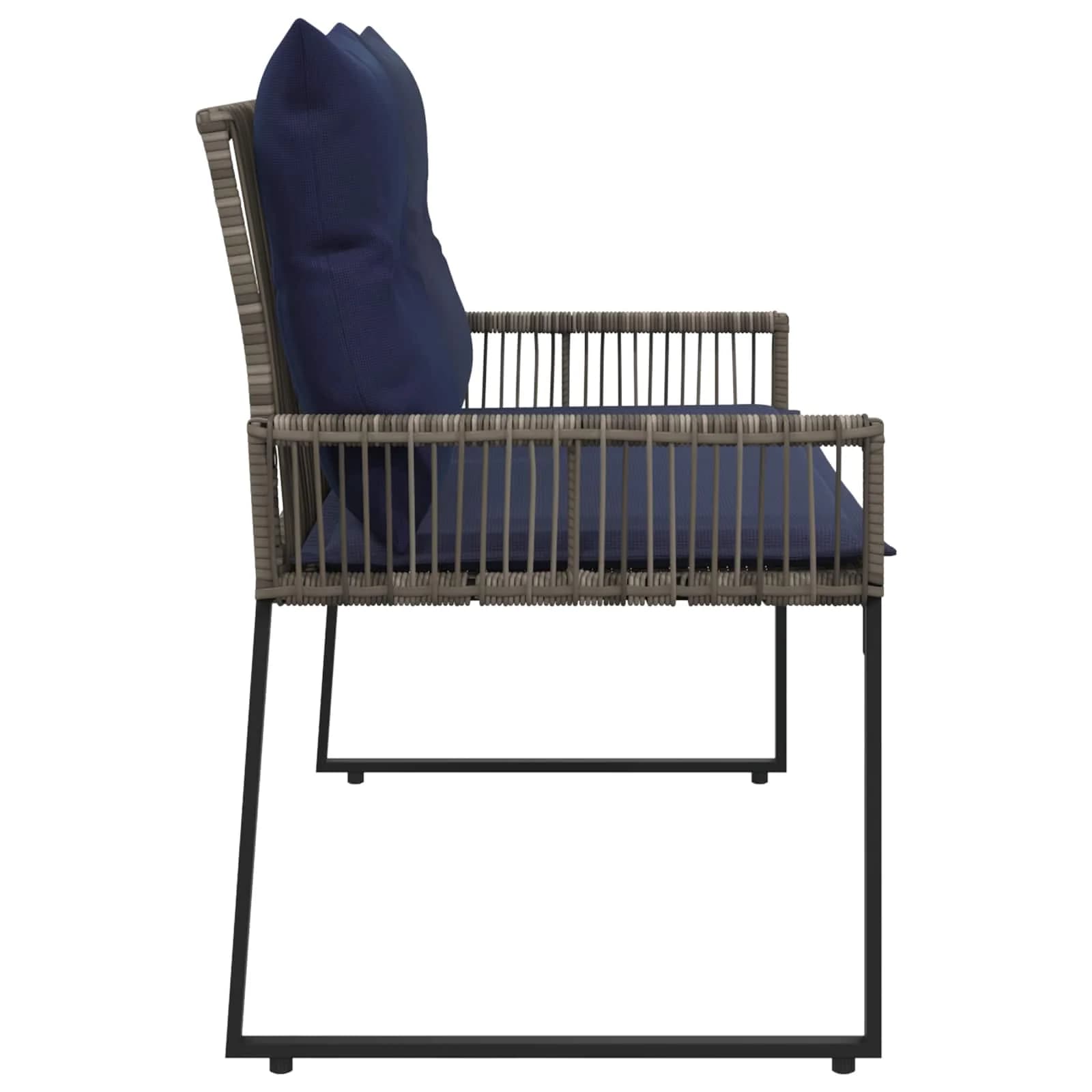 Zunanja klop 2 -Seater 4 kos 110 x 59 x 82 cm poli ratan - slika 6