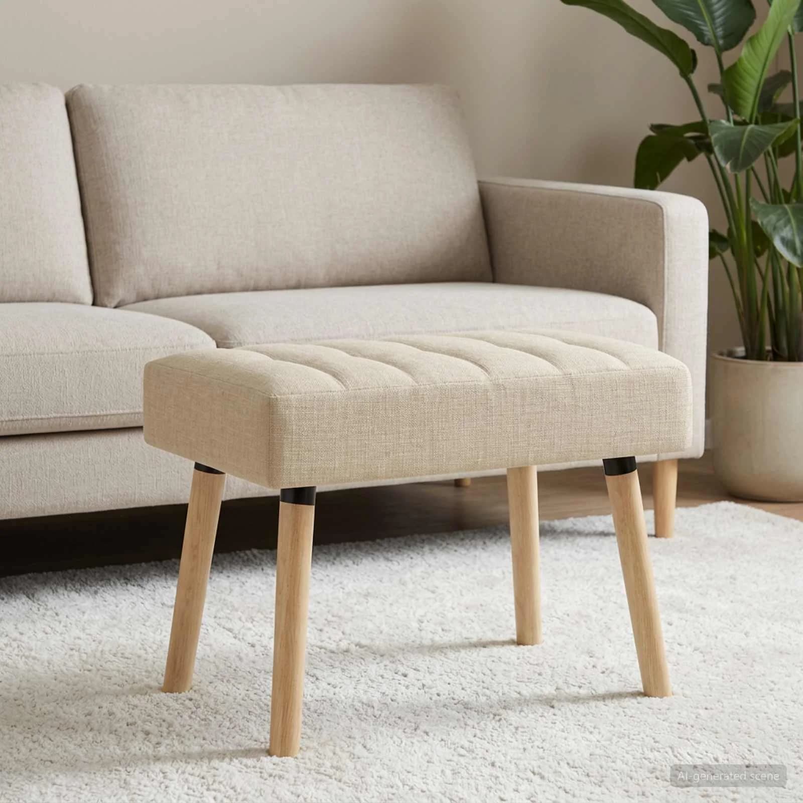 Bench z kanalnim oblazinjenjem Krem 60 x 40 x 45 cm Blago - slika 4