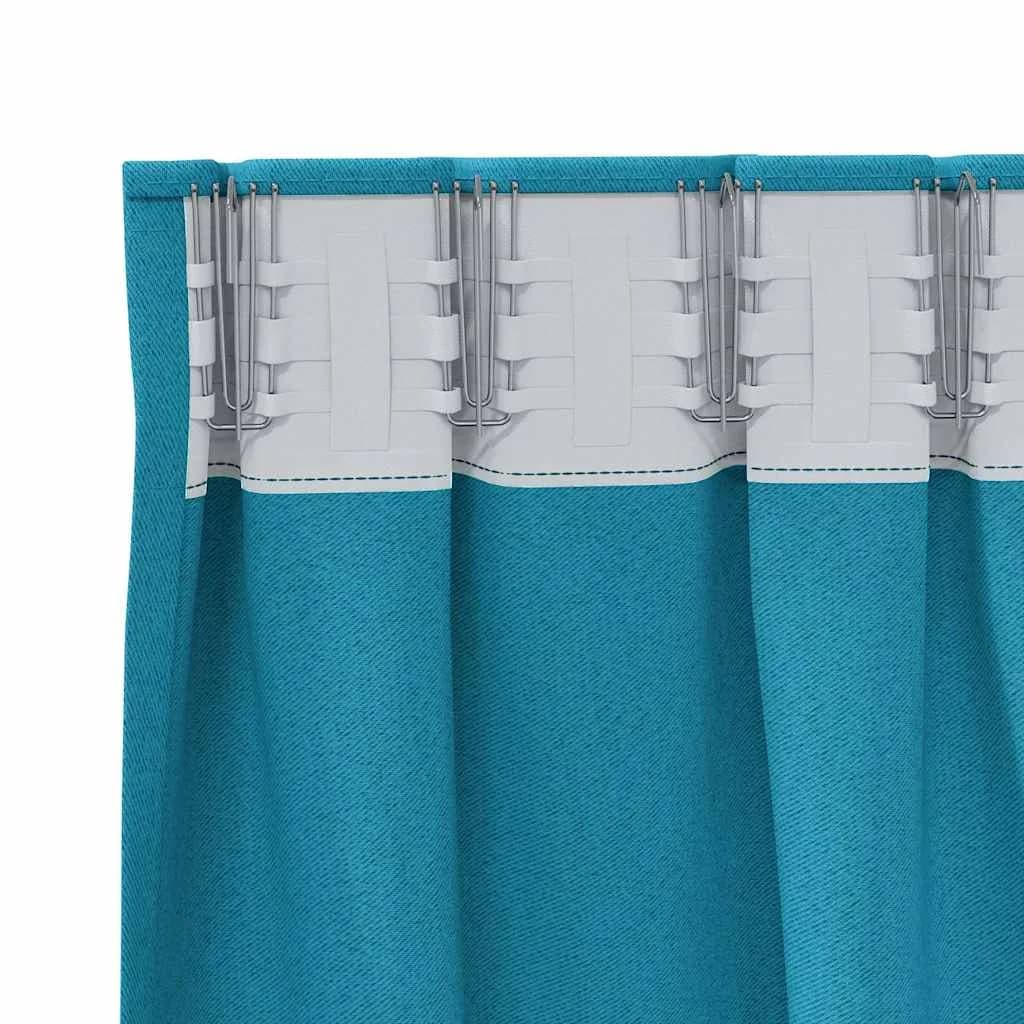 Zavese za zatemnitev z obroči 2 kos Turkizna 260 x 140 cm - slika 5