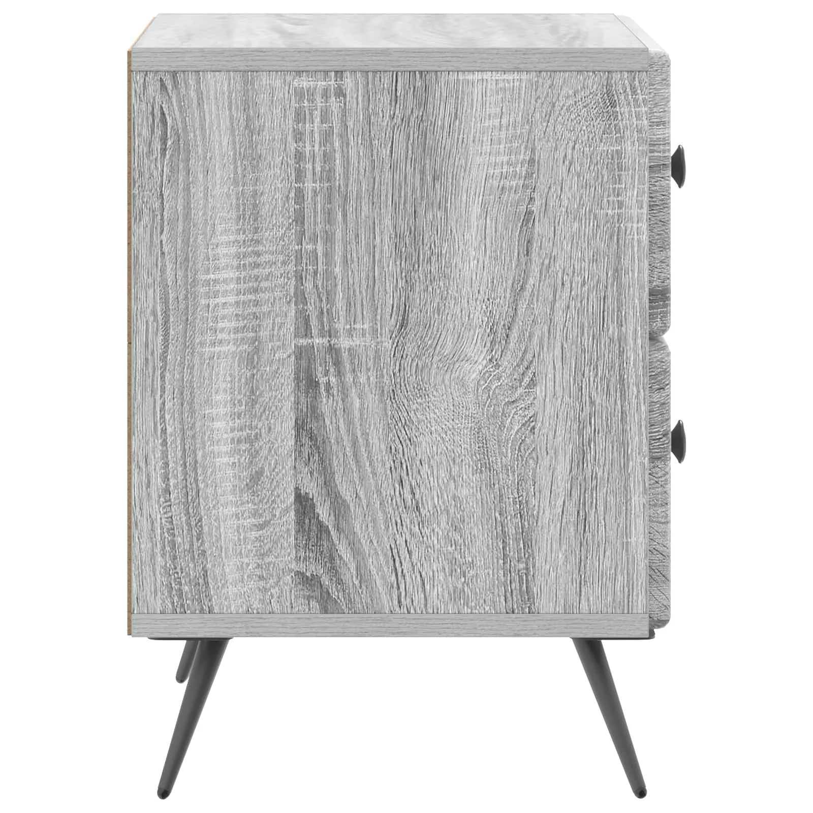 Nočna omarica Siva Sonoma 43 x 34,5 x 47,5 cm Inženirski les - slika 6