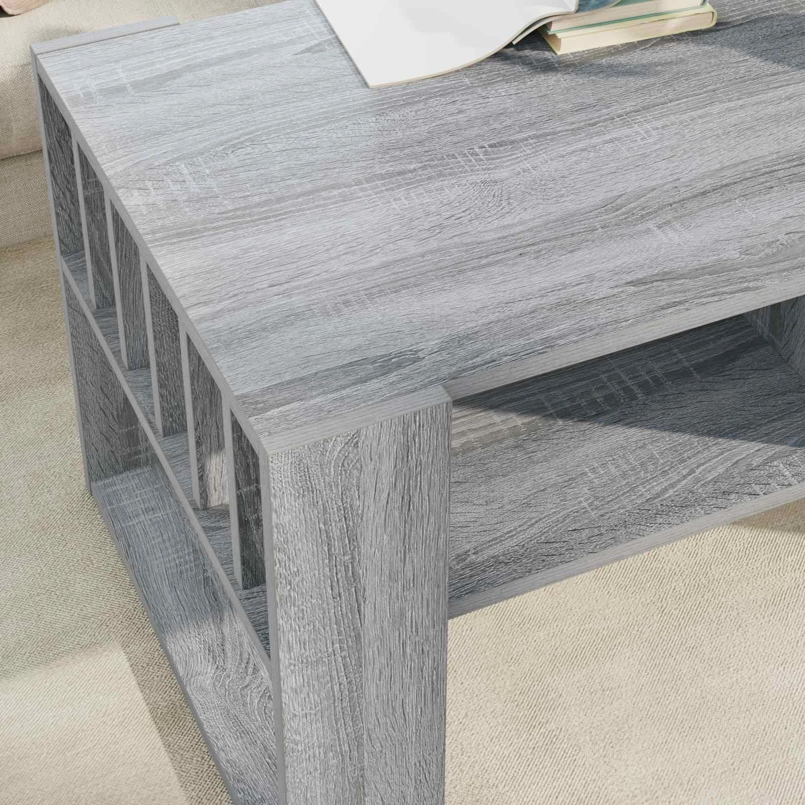 Klubska miza Siva Sonoma 92 x 49,5 x 45 cm Inženirski les - slika 4