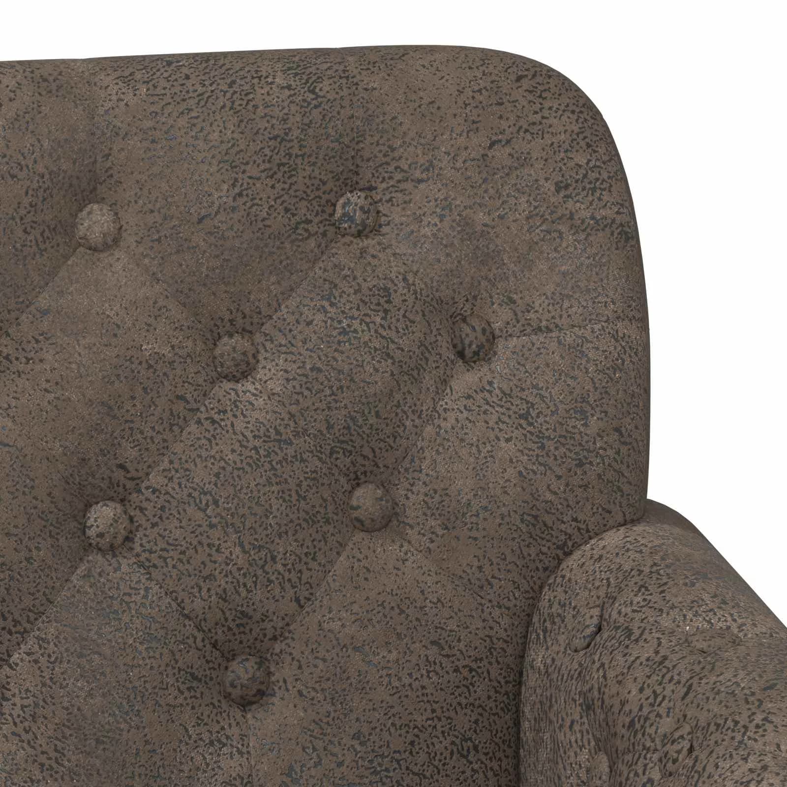 Dvojnica s gumbi Temno siva 120 x 65 x 78 cm Umetno nubuk usnje - slika 7