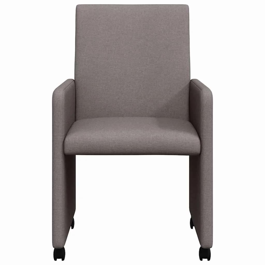 Jedilni stoli s kolesi 2 kos blago Taupe 57 x 66 x 94 cm - slika 4