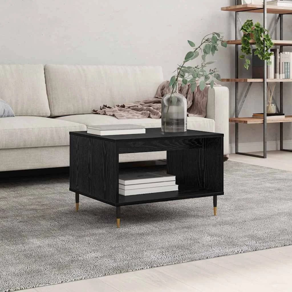 Klubska miza Črni hrast 60 x 50 x 40 cm Inženirski les - slika 4