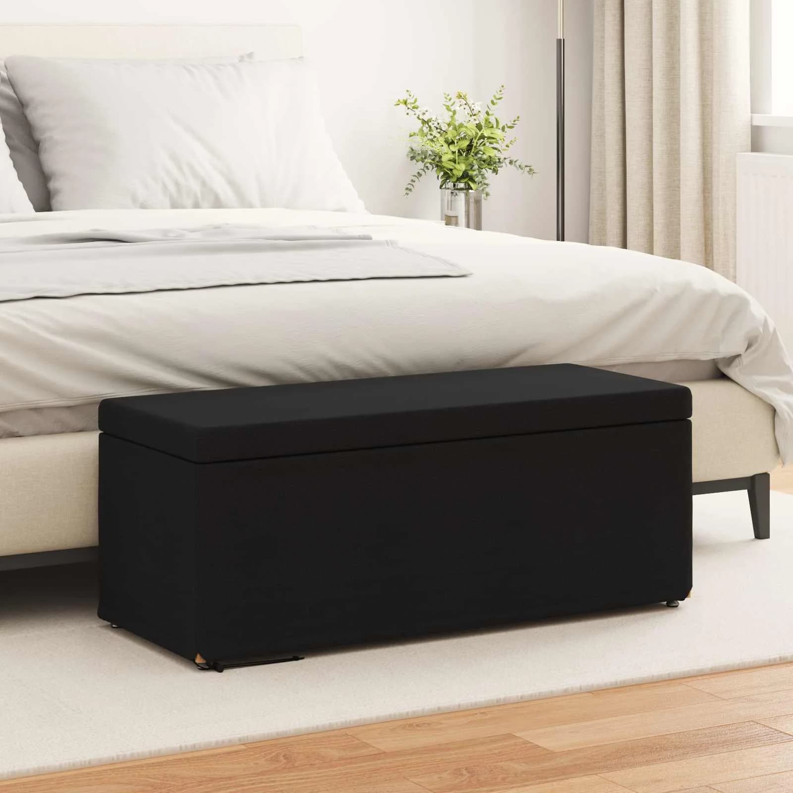 Stolica Črna 101 x 41 x 40 cm Tkanina in obdelano les
