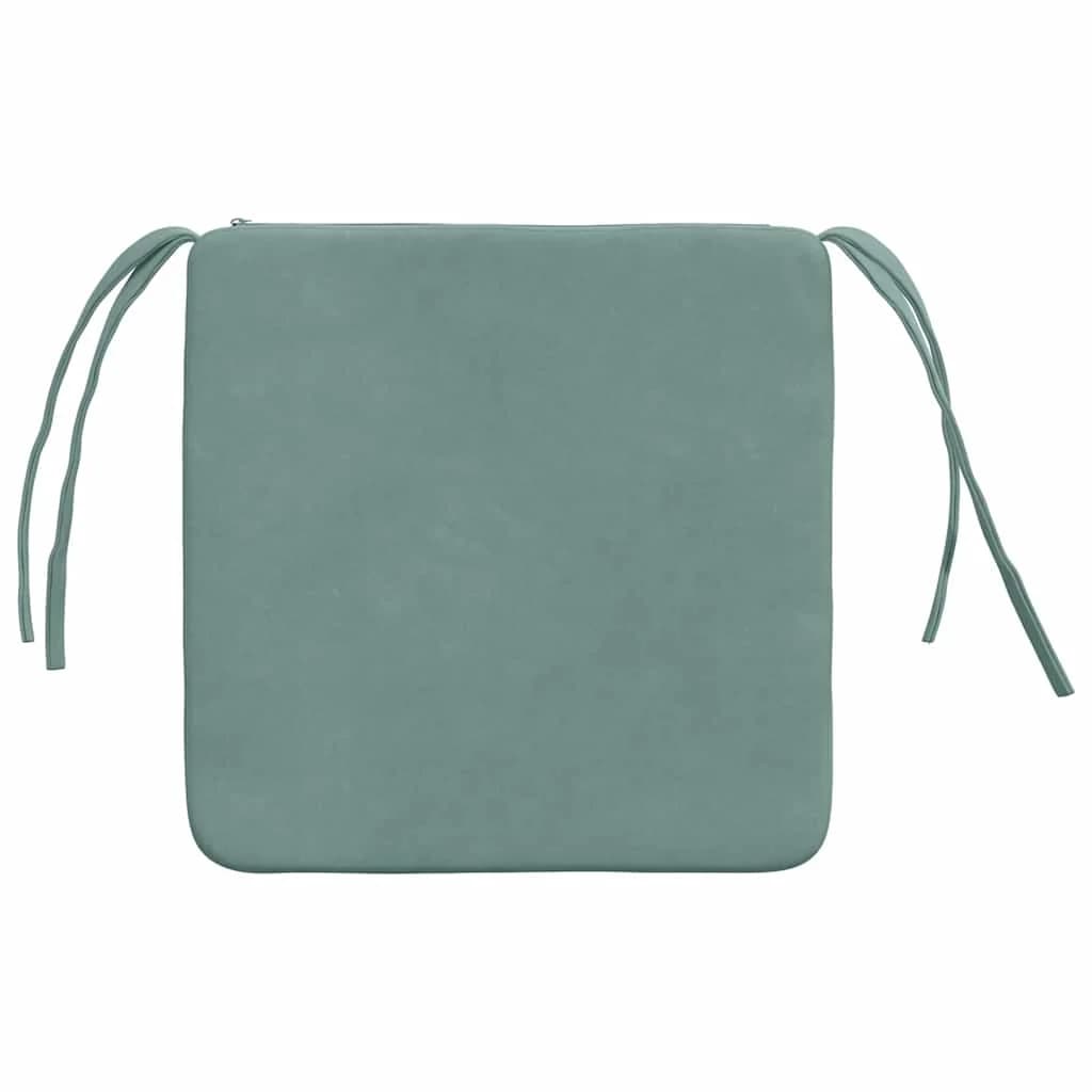 Sedežne blazine 4 kos Žamet Morsko zelena 40 x 40 x 3 cm - slika 7