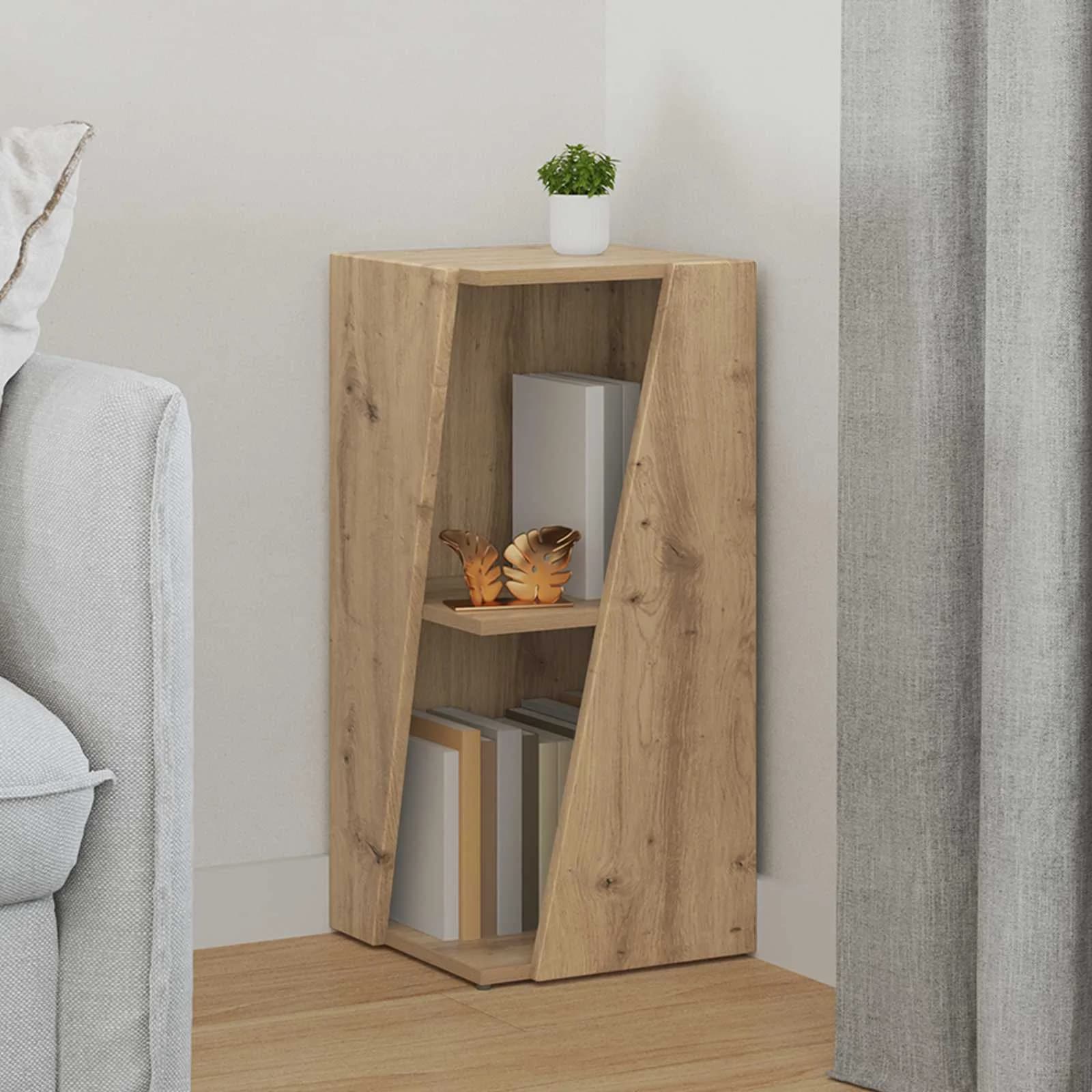 Stranski polic 33 x 32 x 70,5 cm Inženirski les Umetni hrast