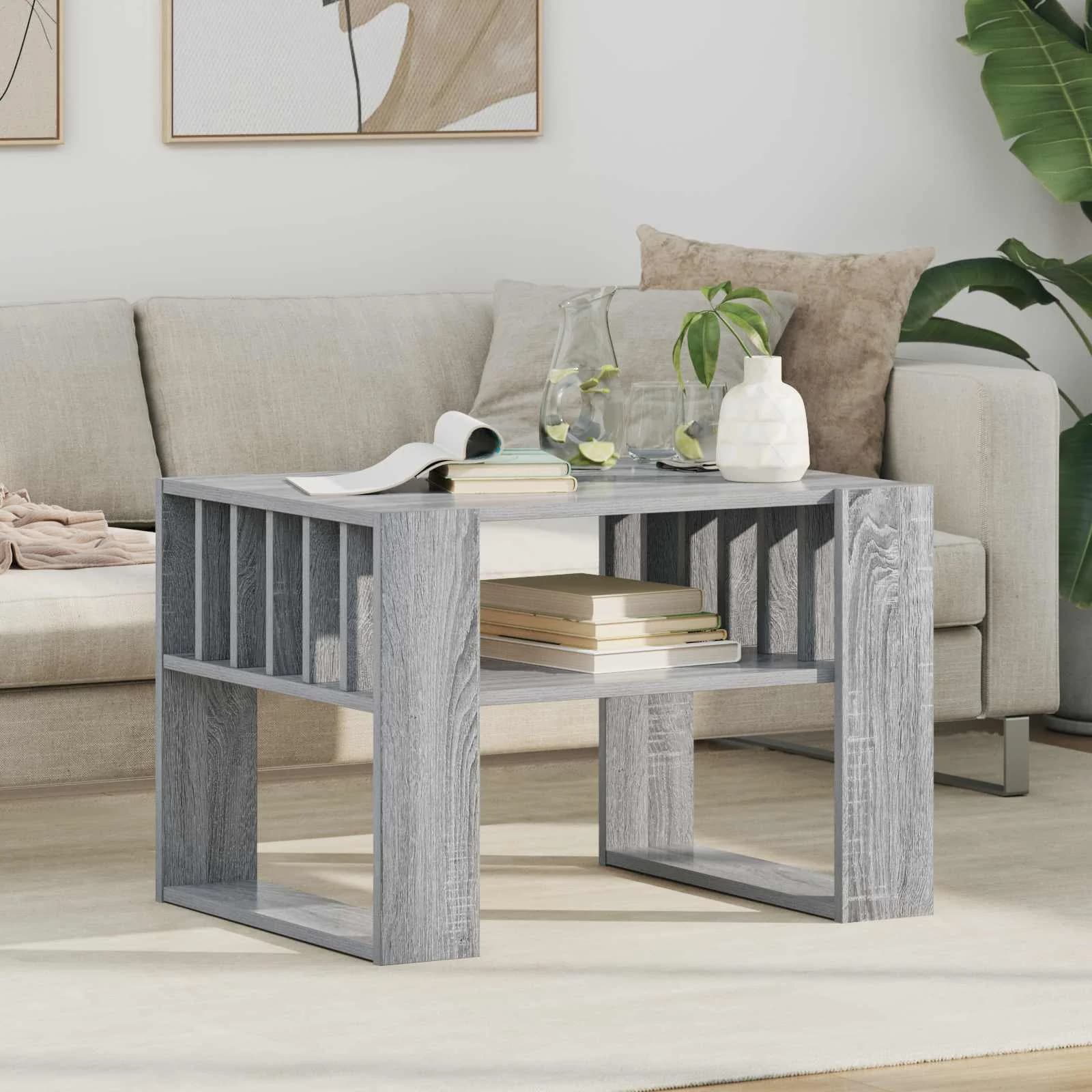 Klubska miza Siva Sonoma 66 x 49,5 x 45 cm Inženirski les