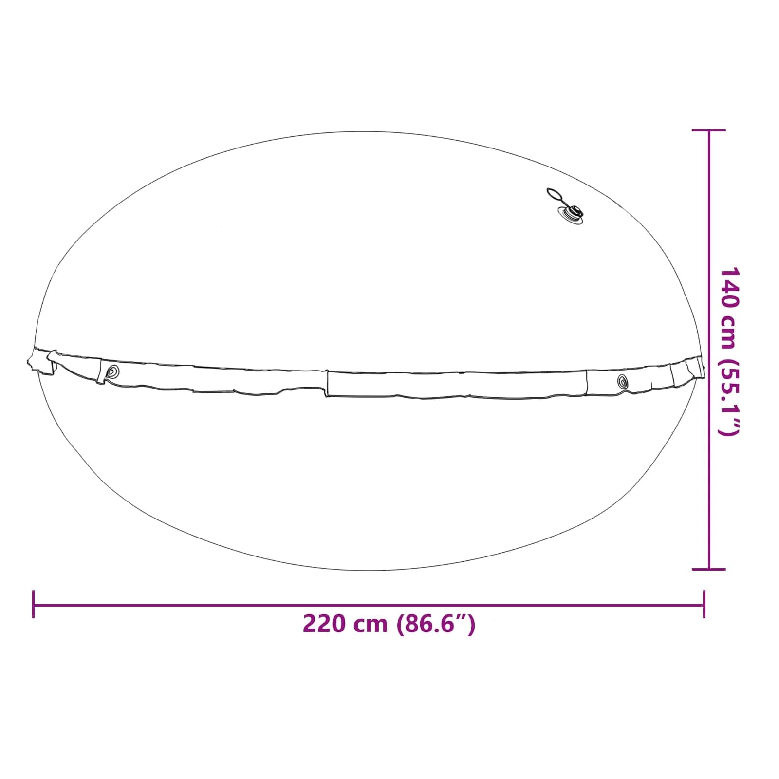 Zimska blazina za bazen Modra Ø 220 x 140 cm PVC - slika 8