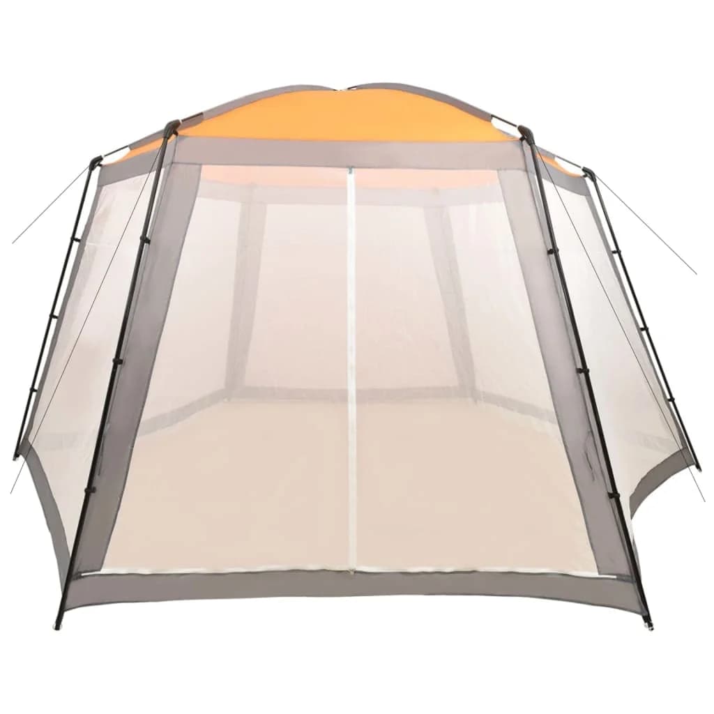 Šotor za bazen iz blaga 660x580x250 cm siv - slika 2