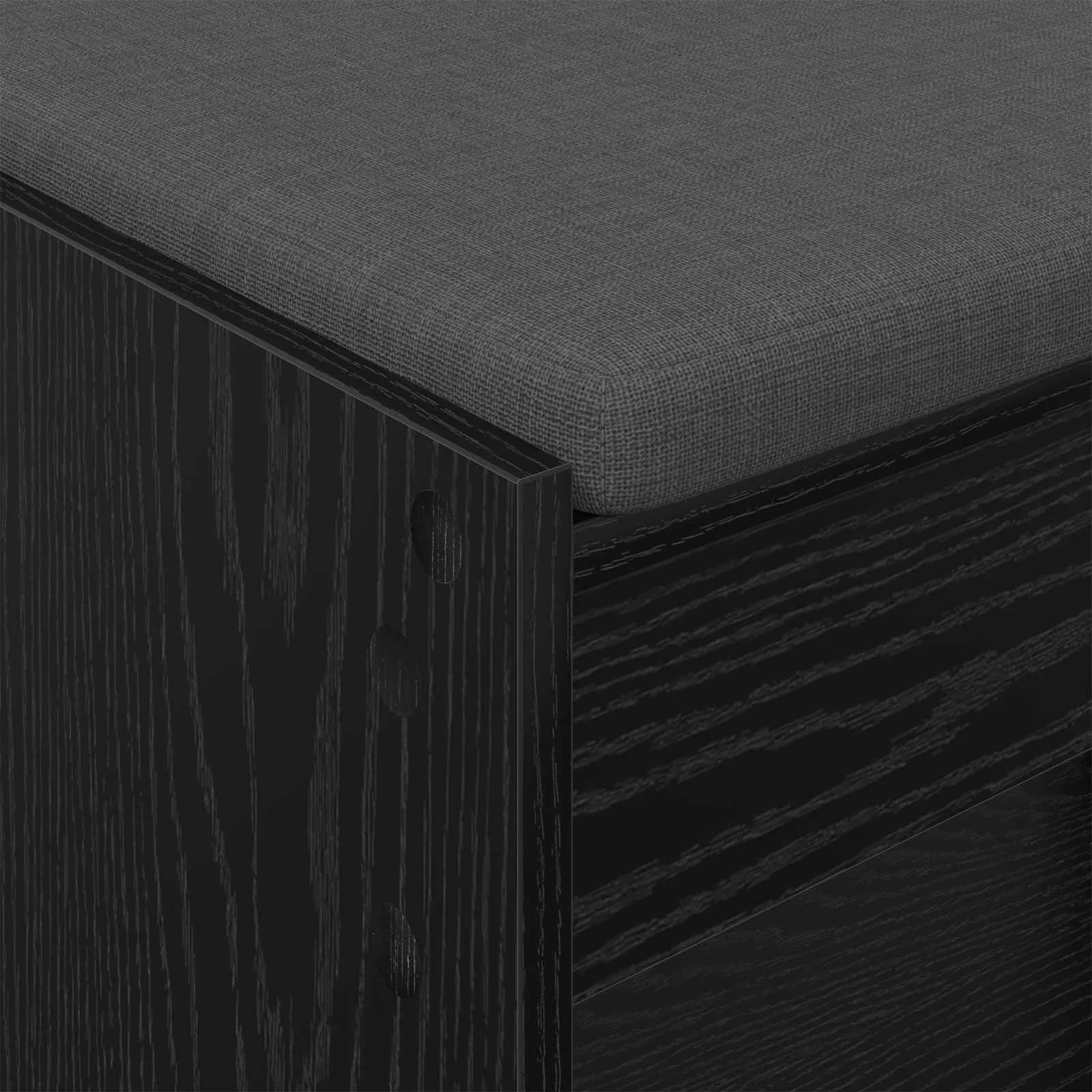 Haldna klop Črni Hrast 63 x 38 x 45 cm Oblikovan Les in Tkanina - slika 8