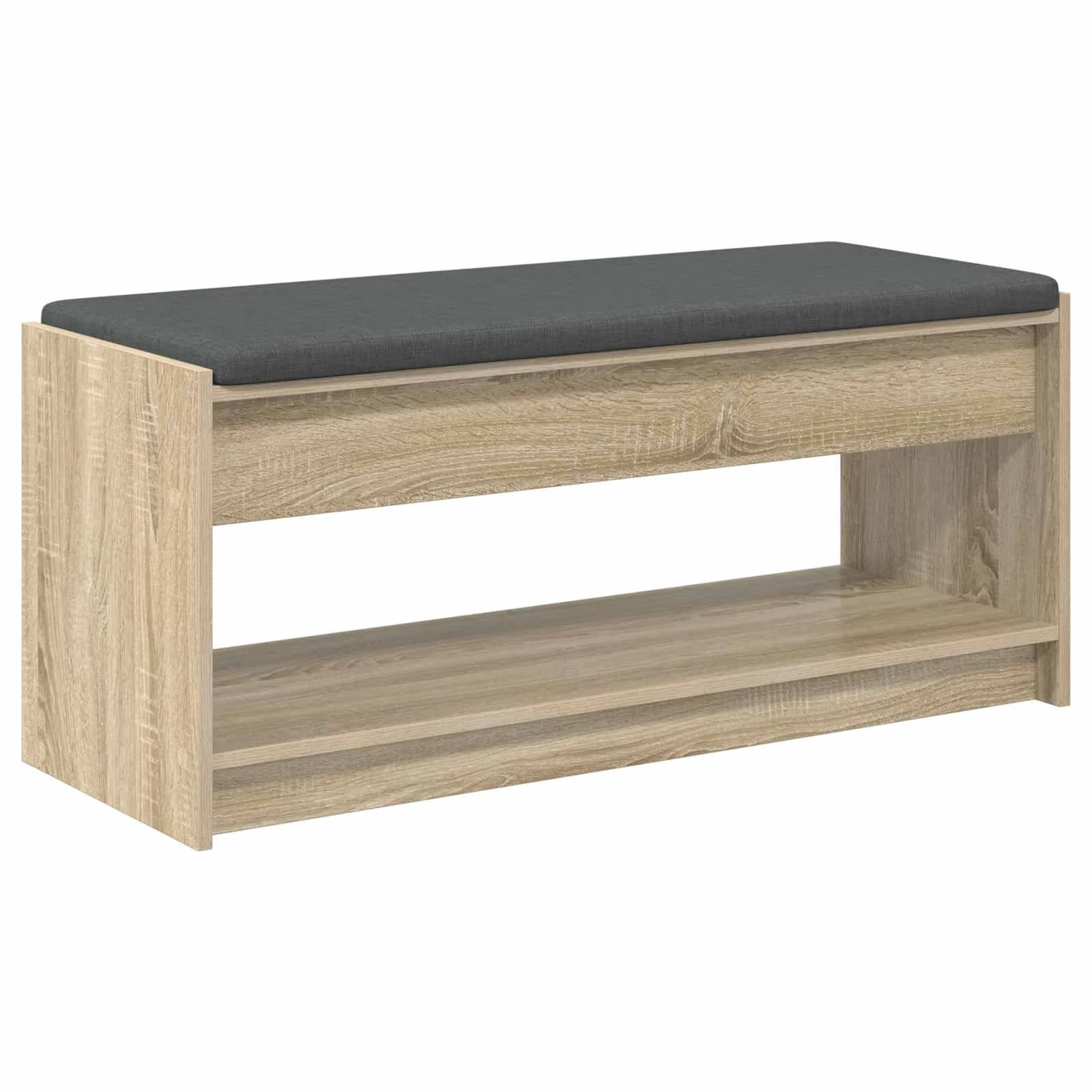Haldna klop z blazino s polico Sonoma hrast 103 x 38 x 45 cm - slika 2
