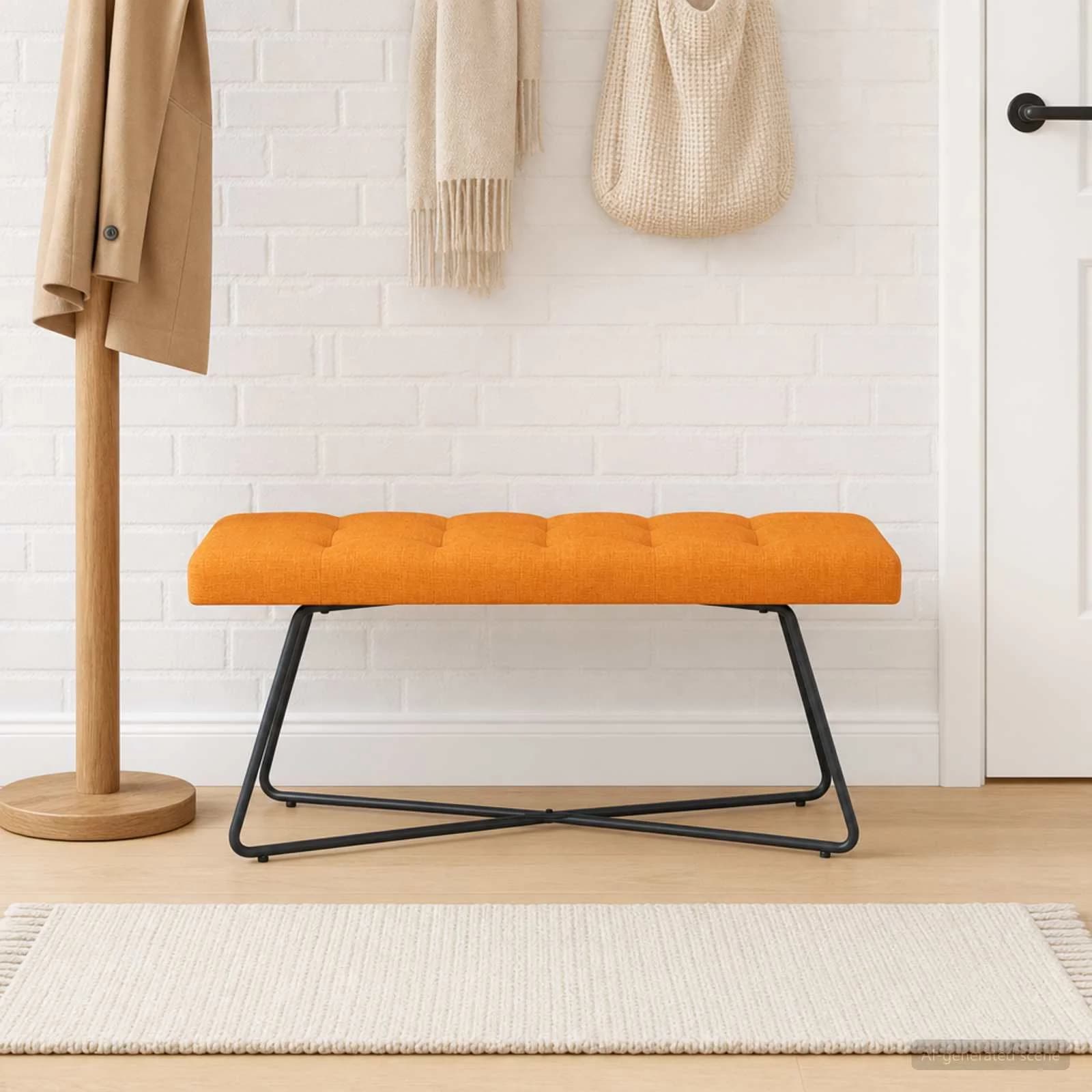 Klop s gumbnim oblazinjenjem Temno rumena 110 x 40 x 46 cm - slika 3