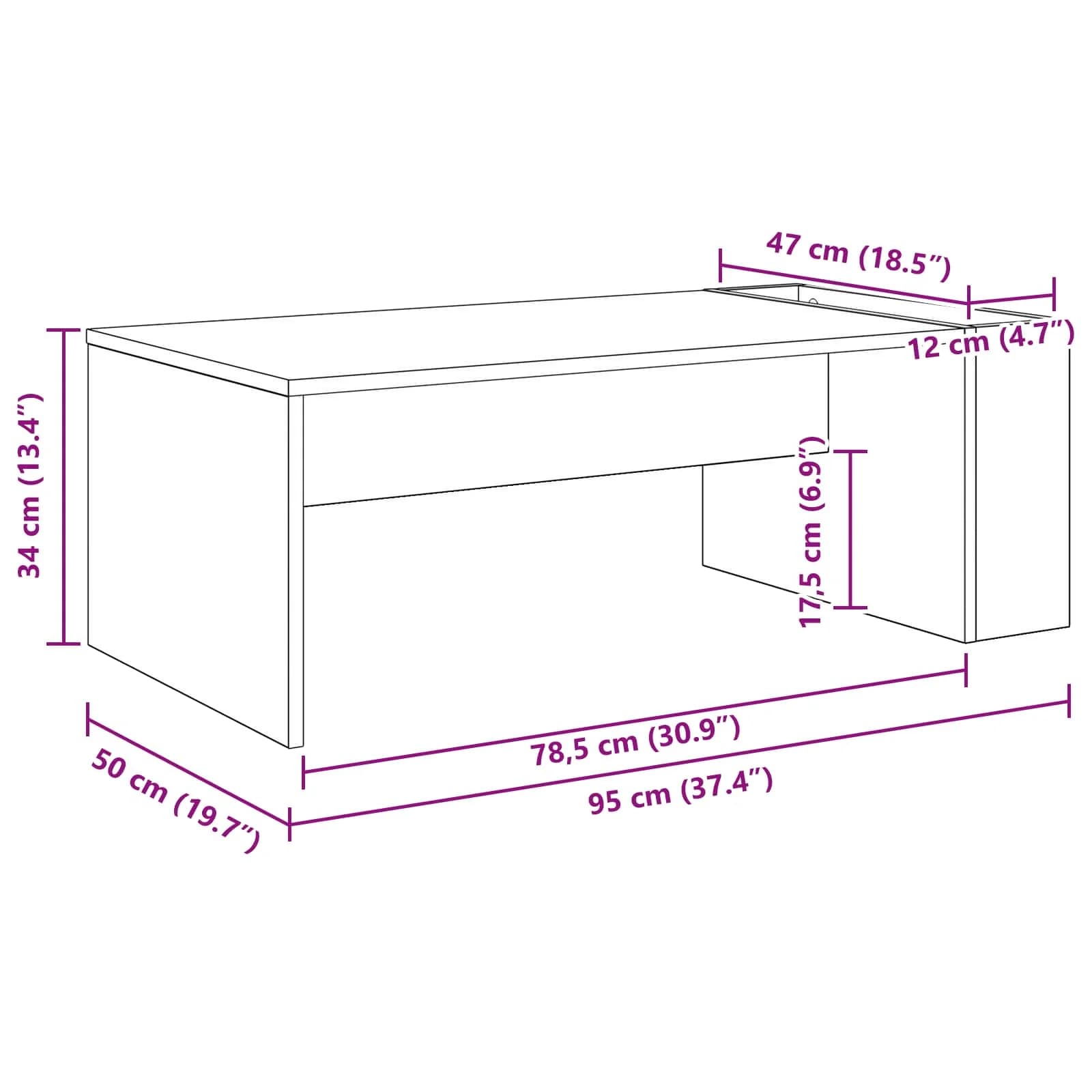 Klubska miza Star les 95 x 50 x 34 cm Inženirski les - slika 10