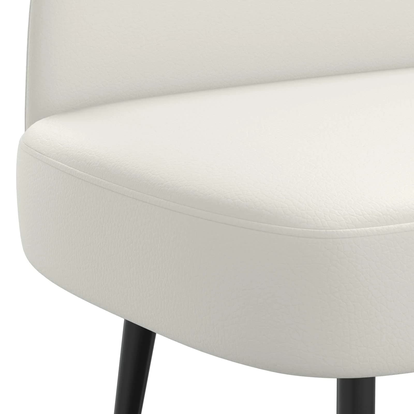 Oblazinjena klop z naslonom Bela 110 x 60 x 76 cm Umetno usnje - slika 5