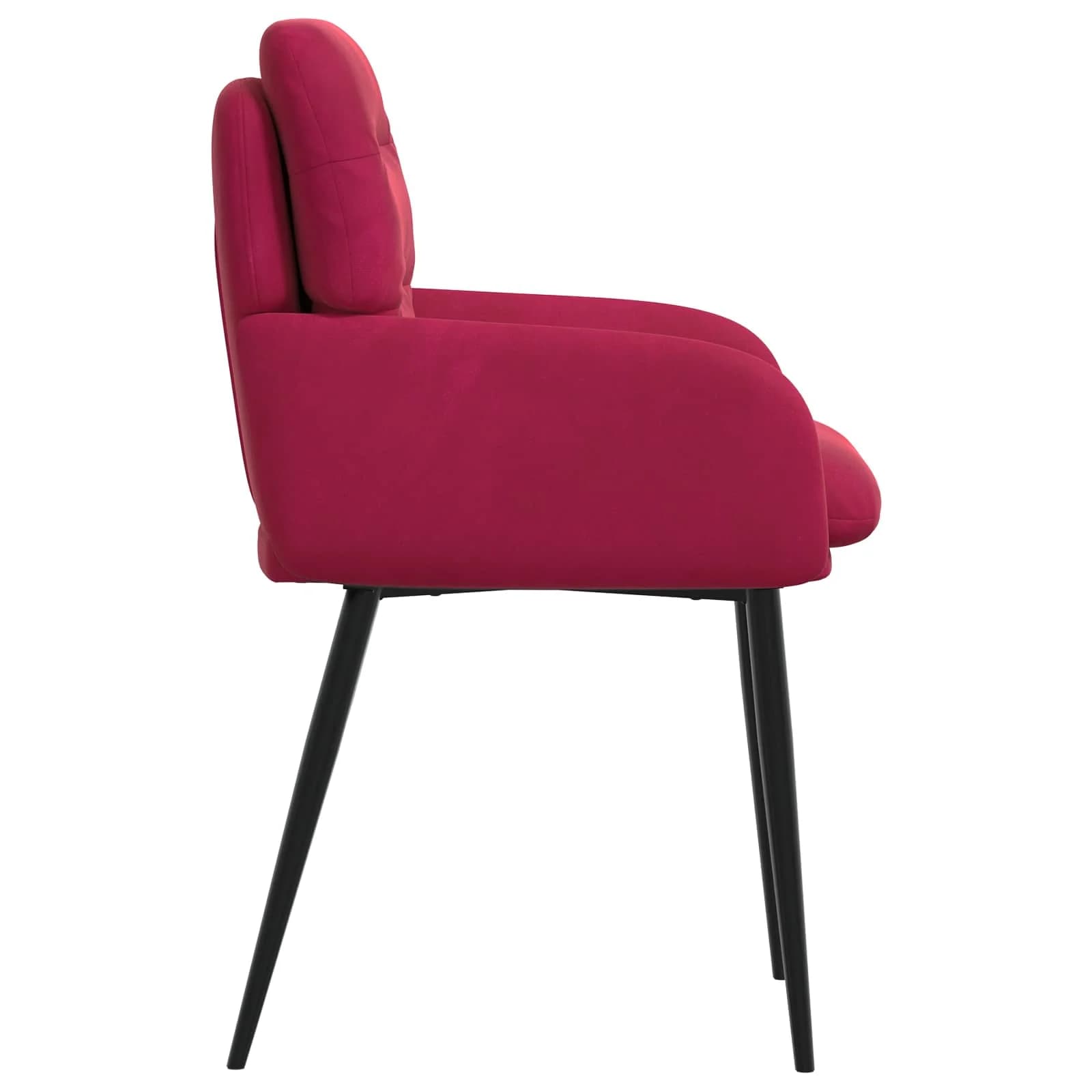Jedilni stoli 6 kos Žamet Vinorodna rdeča 59 x 59,5 x 90 cm - slika 4
