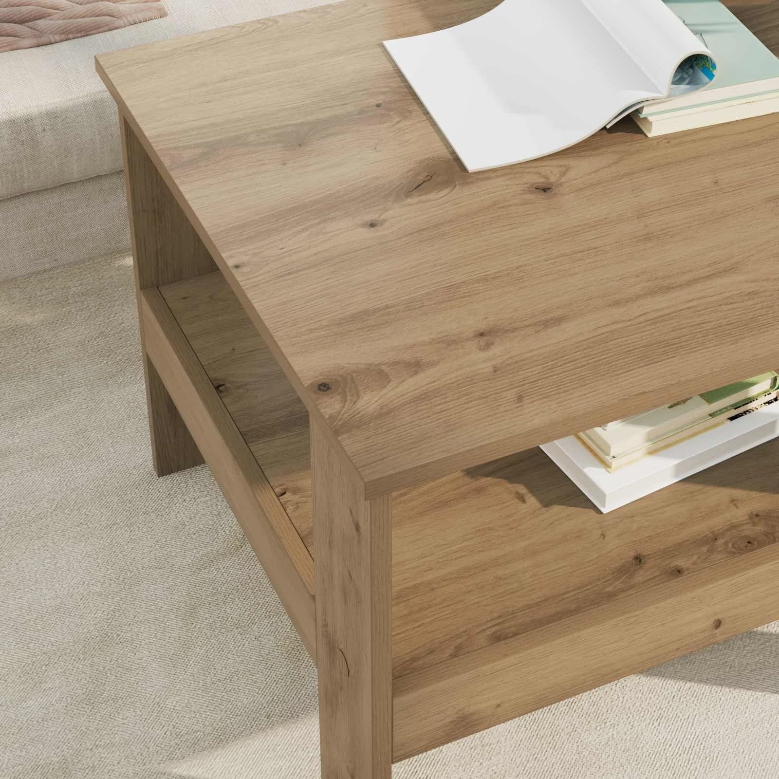 Klubska miza Umetni hrast 57 x 55 x 45 cm Inženirski les - slika 4