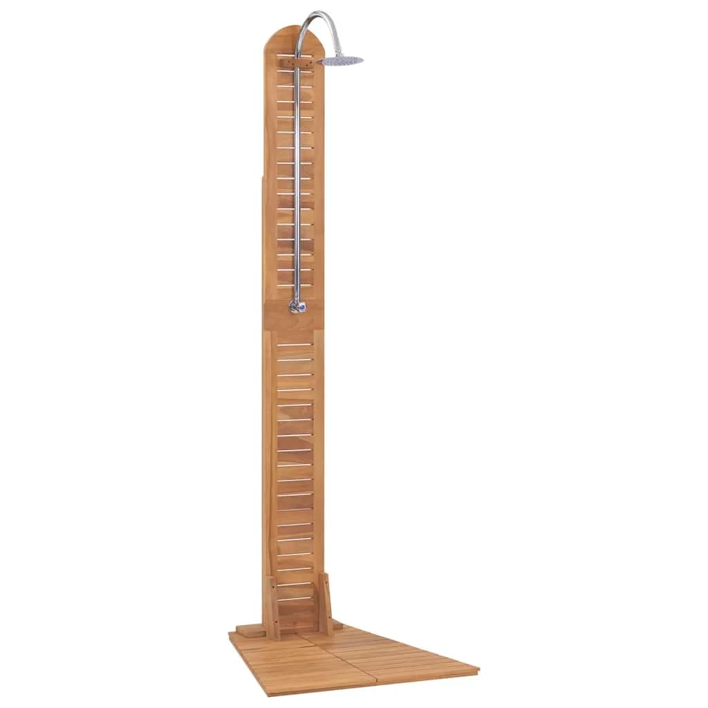 Vrtni tuš iz trdne tikovine 70x75x204 cm - slika 2