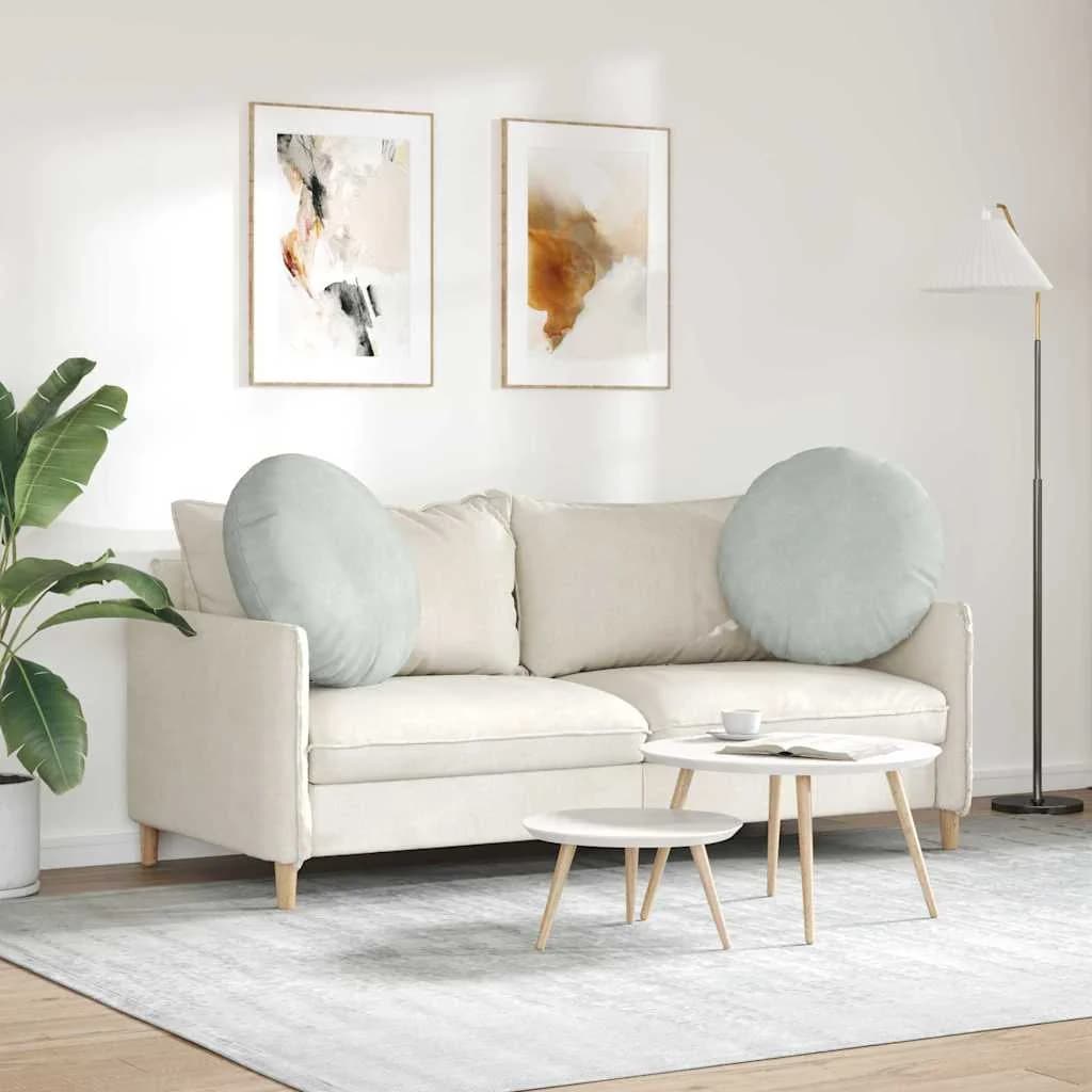 Sedežne blazine 2 pcs Svetlo siva Ø 40 x 13 cm Žamet - slika 4