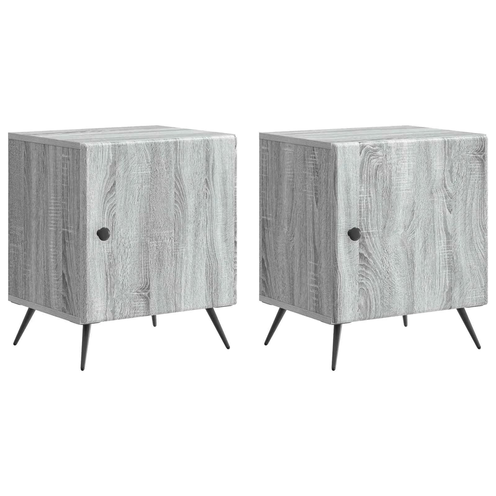 Nočna omarica 2 kos Siva Sonoma 43 x 34,5 x 50 cm - slika 2