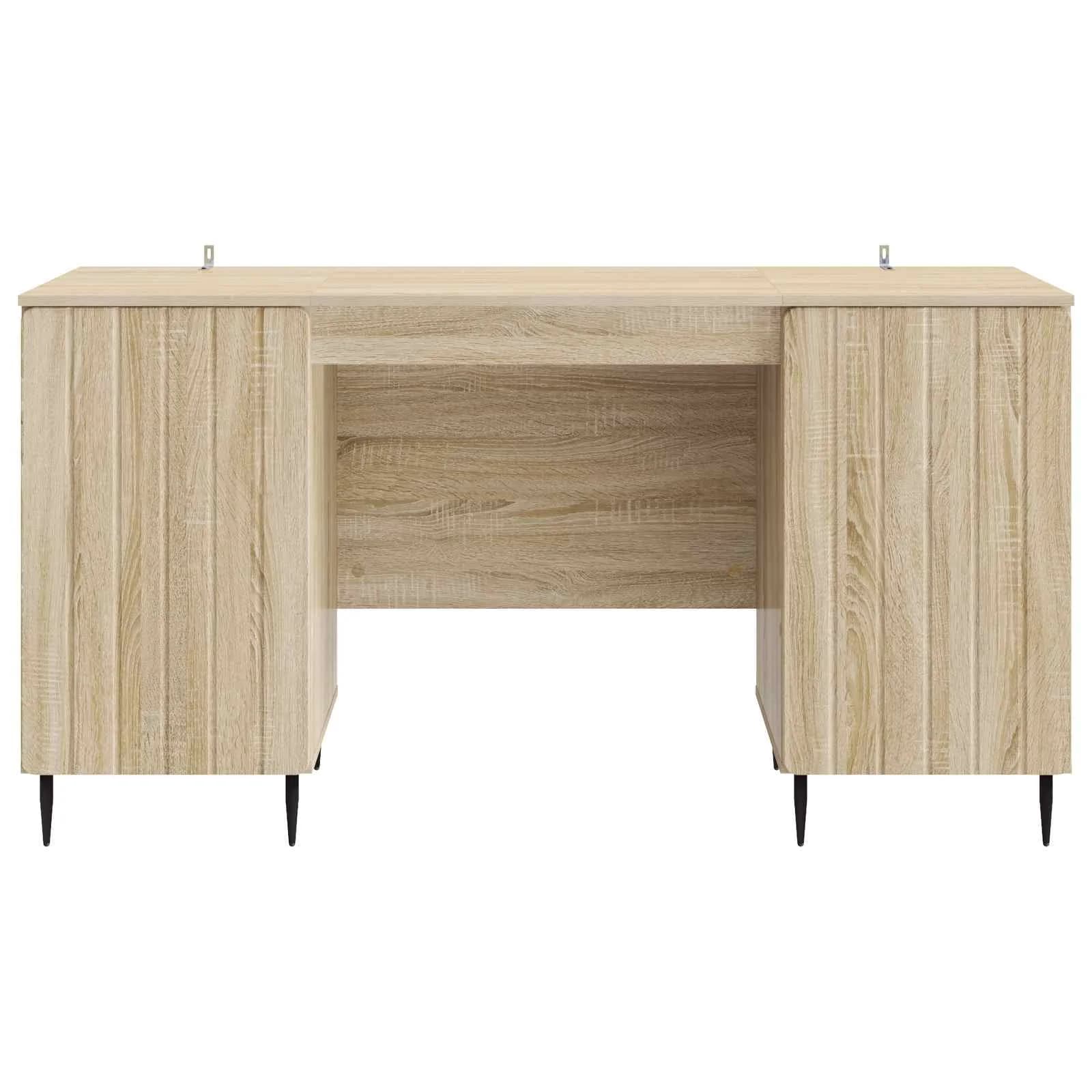 Miza s polico Sonoma hrast 142,5 x 50 x 75 cm Inženirski les - slika 5