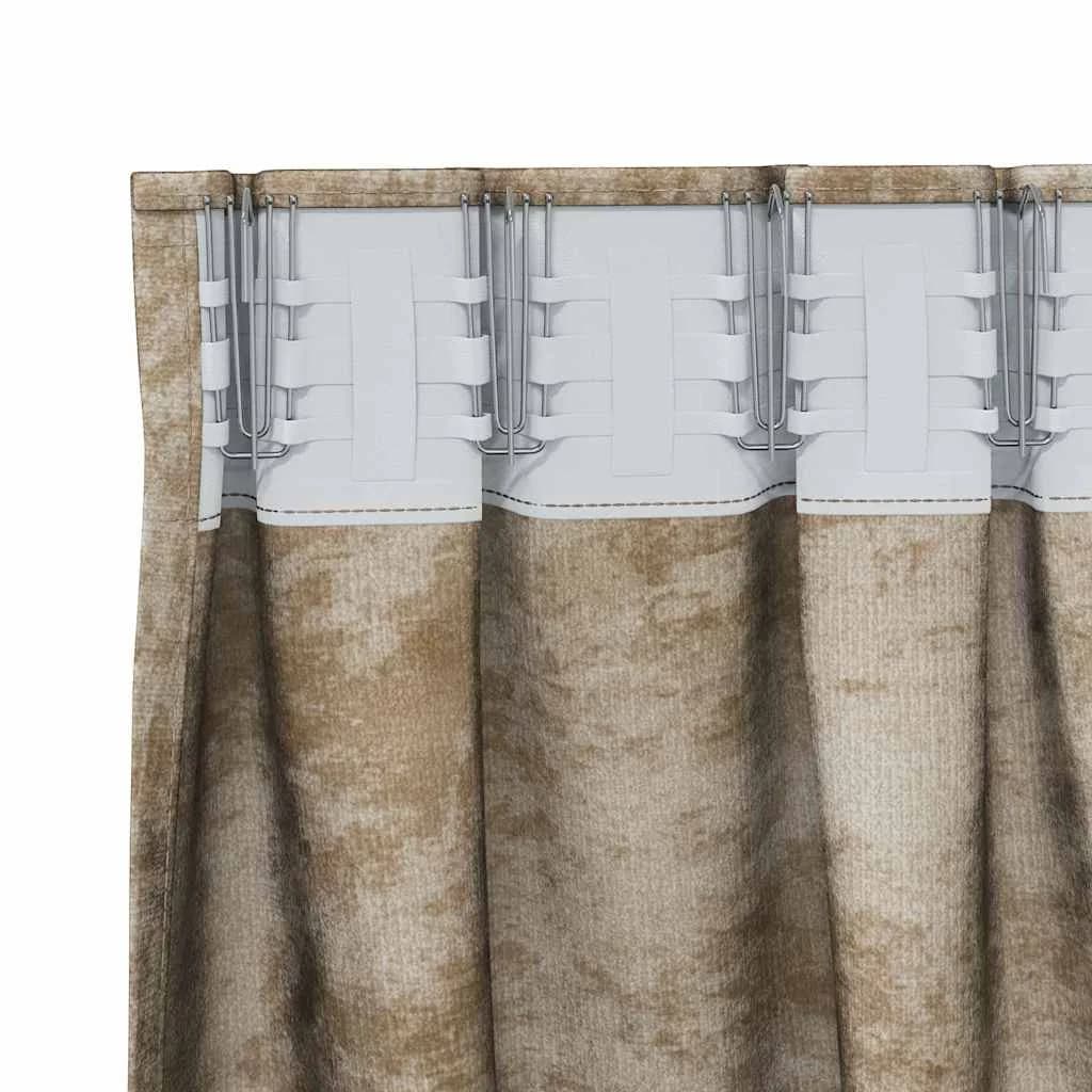 Velvete zavese 2 kos Šampanjec 260 x 140 cm Žamet - slika 5