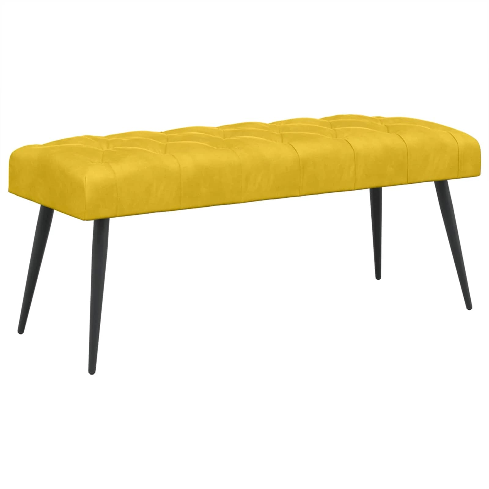 Klop s gumbnim oblazinjenjem Rumena 110 x 40 x 46 cm Žamet - slika 2
