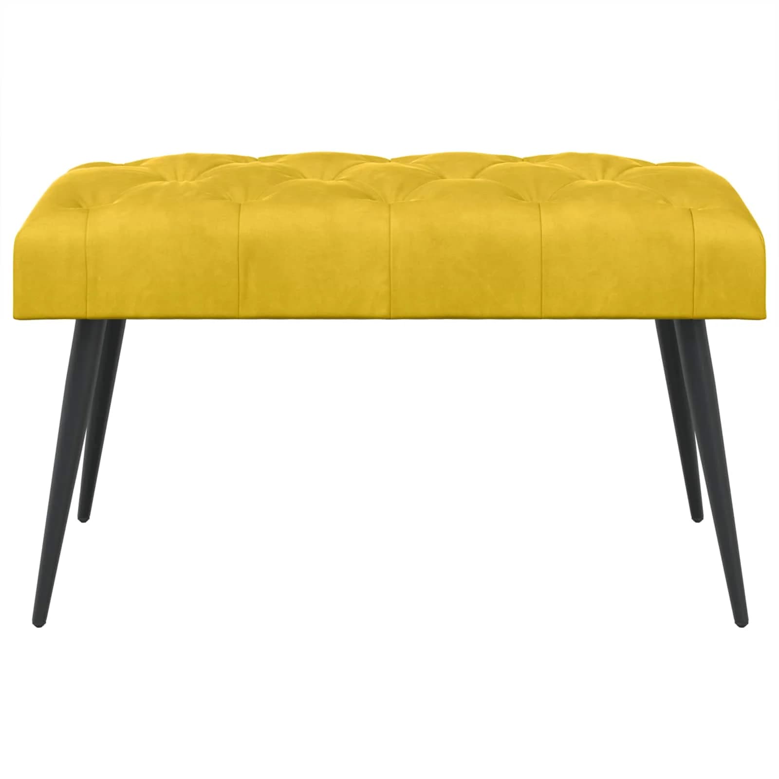 Klop s gumbnim oblazinjenjem Rumena 80 x 40 x 46 cm Žamet - slika 5