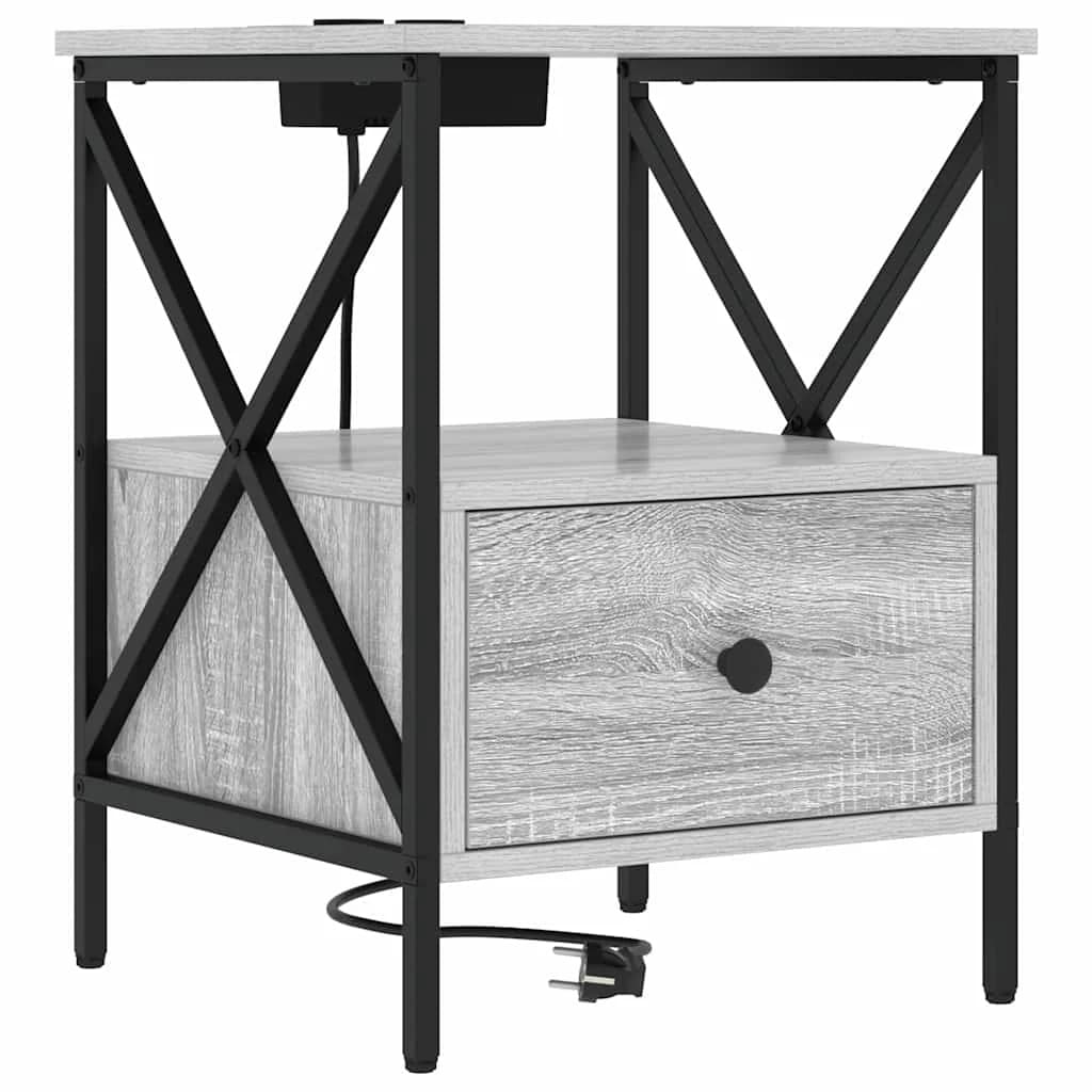 Nočna omarica 2 kos Siva Sonoma 41,5 x 40,5 x 55 cm - slika 5