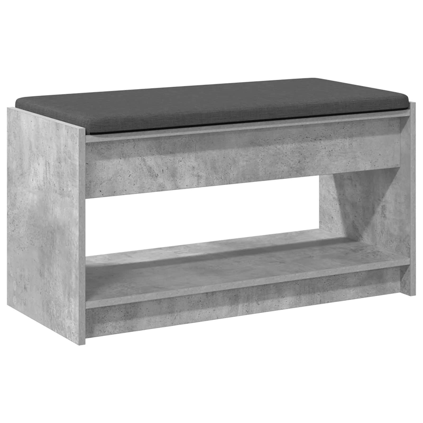 Haldna klop Beton Siva 83 x 38 x 45 cm Oblikovan Les in Tkanina - slika 7