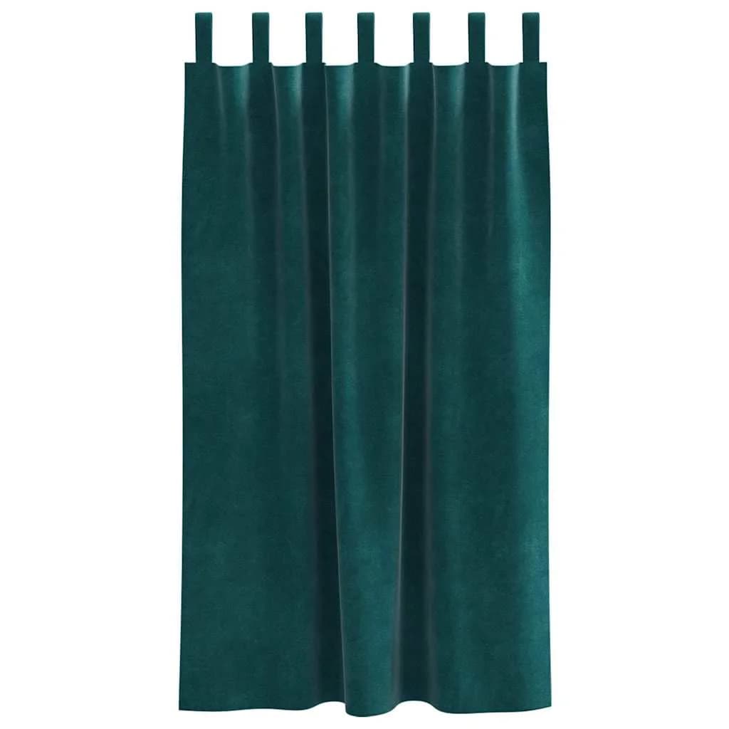 Zatemnitvene zavese 2 kos Temno zelena 140 x 175 cm Žamet - slika 4