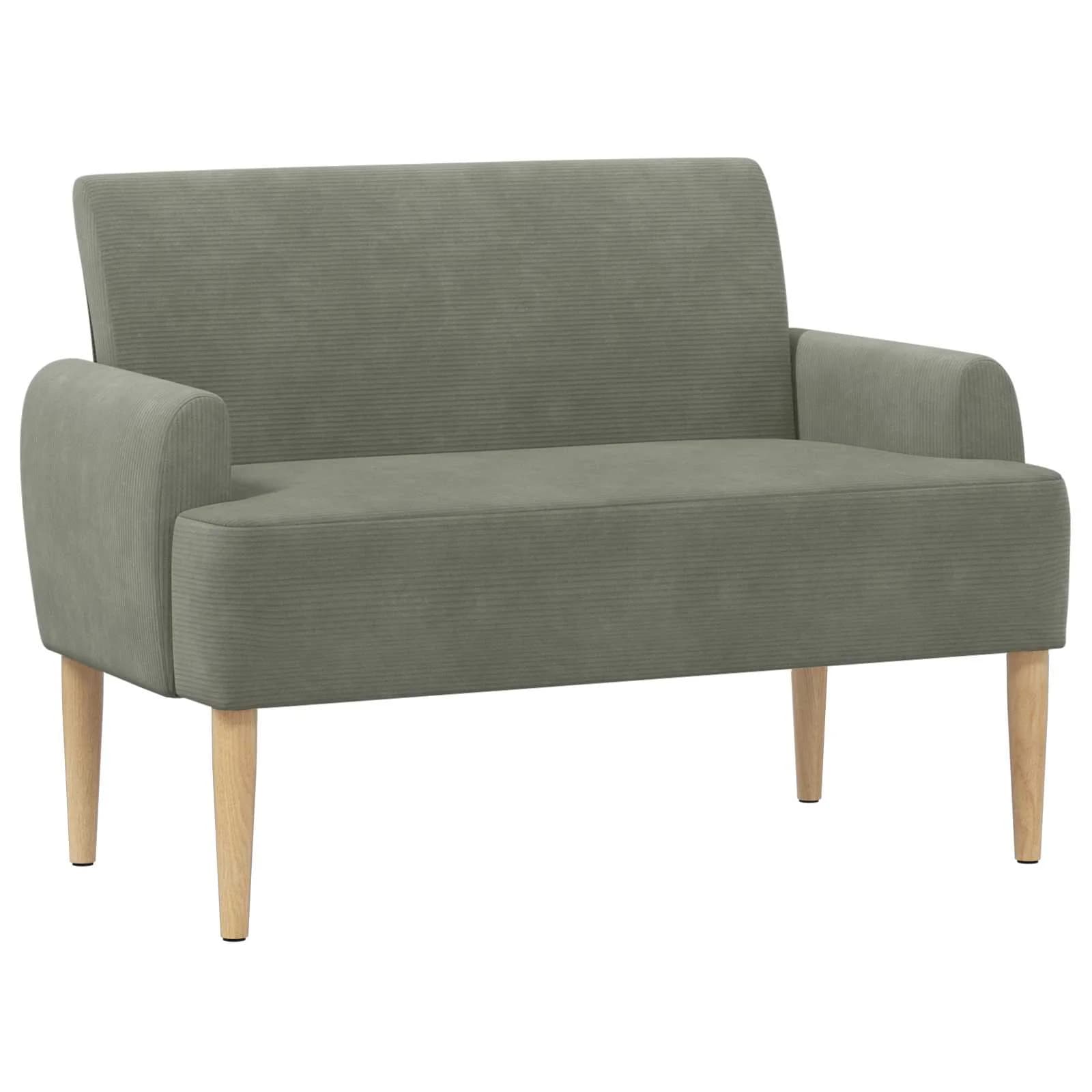 Dvojnica s gumbi Svetlo siva 116 x 67 x 81 cm Žametna tkanina - slika 2